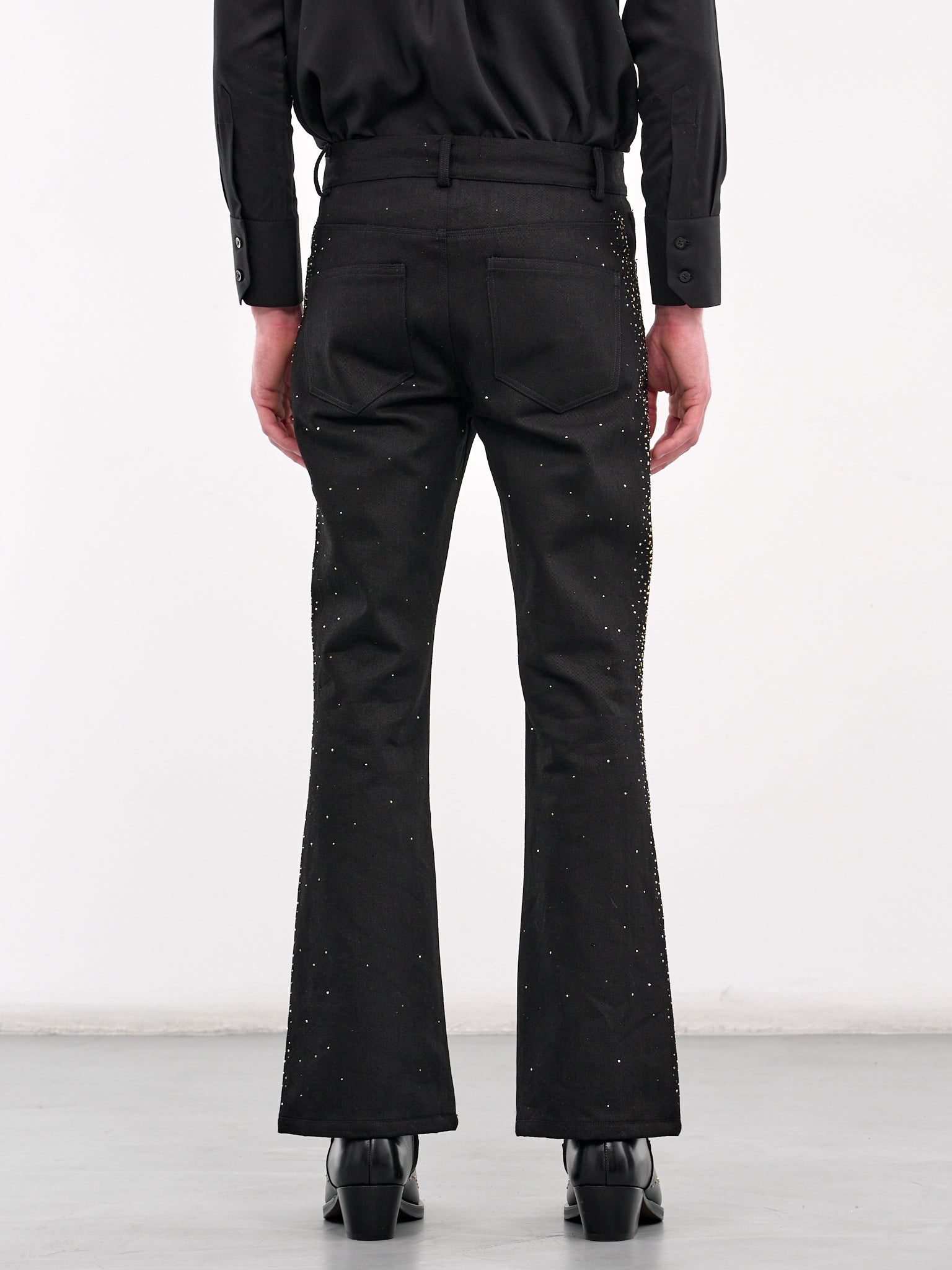 Studded Flare Trousers (PT30F-TF08-BLACK)