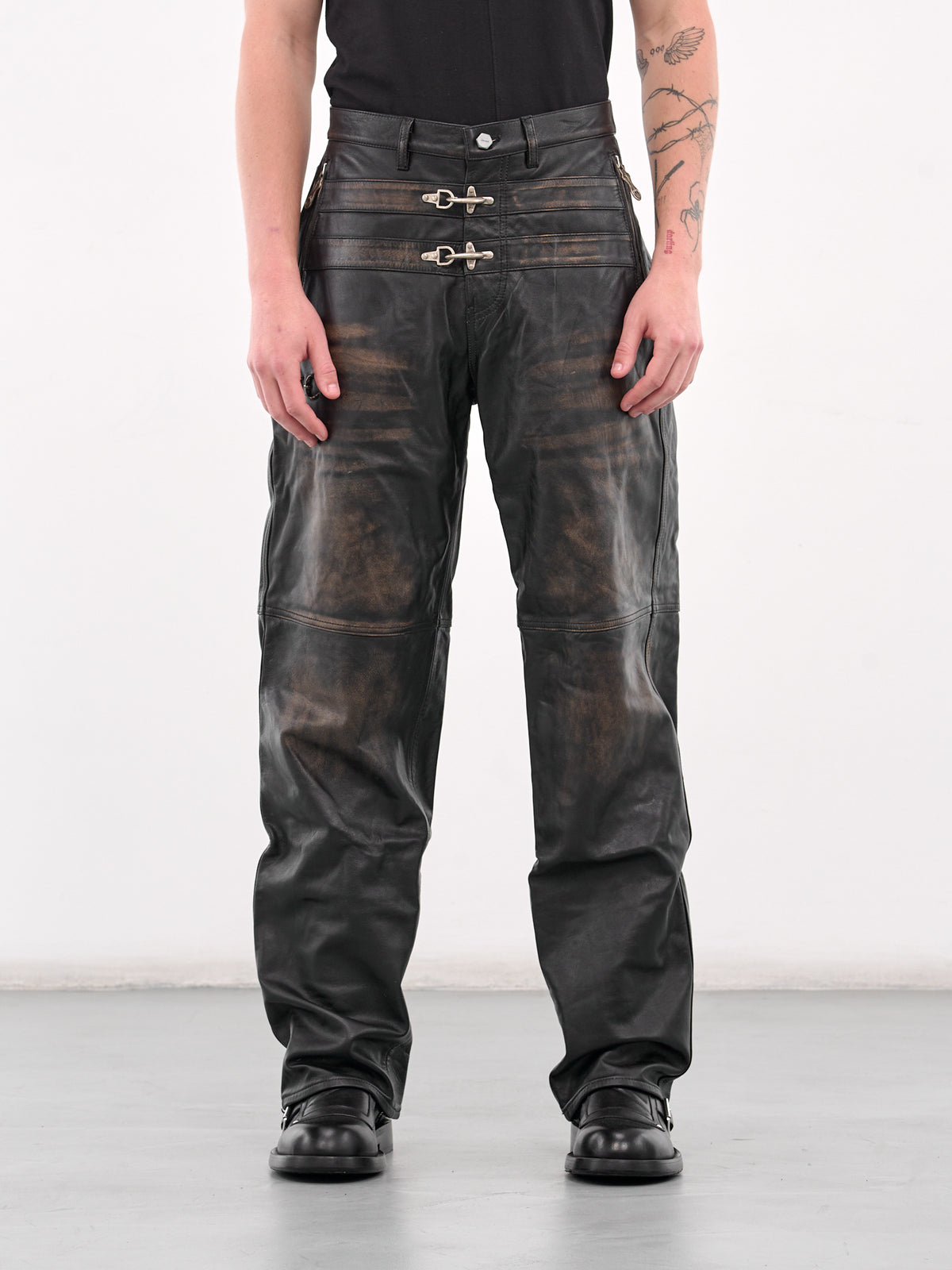 Bio Soldier Leather Trousers (PT3501-BLACK)