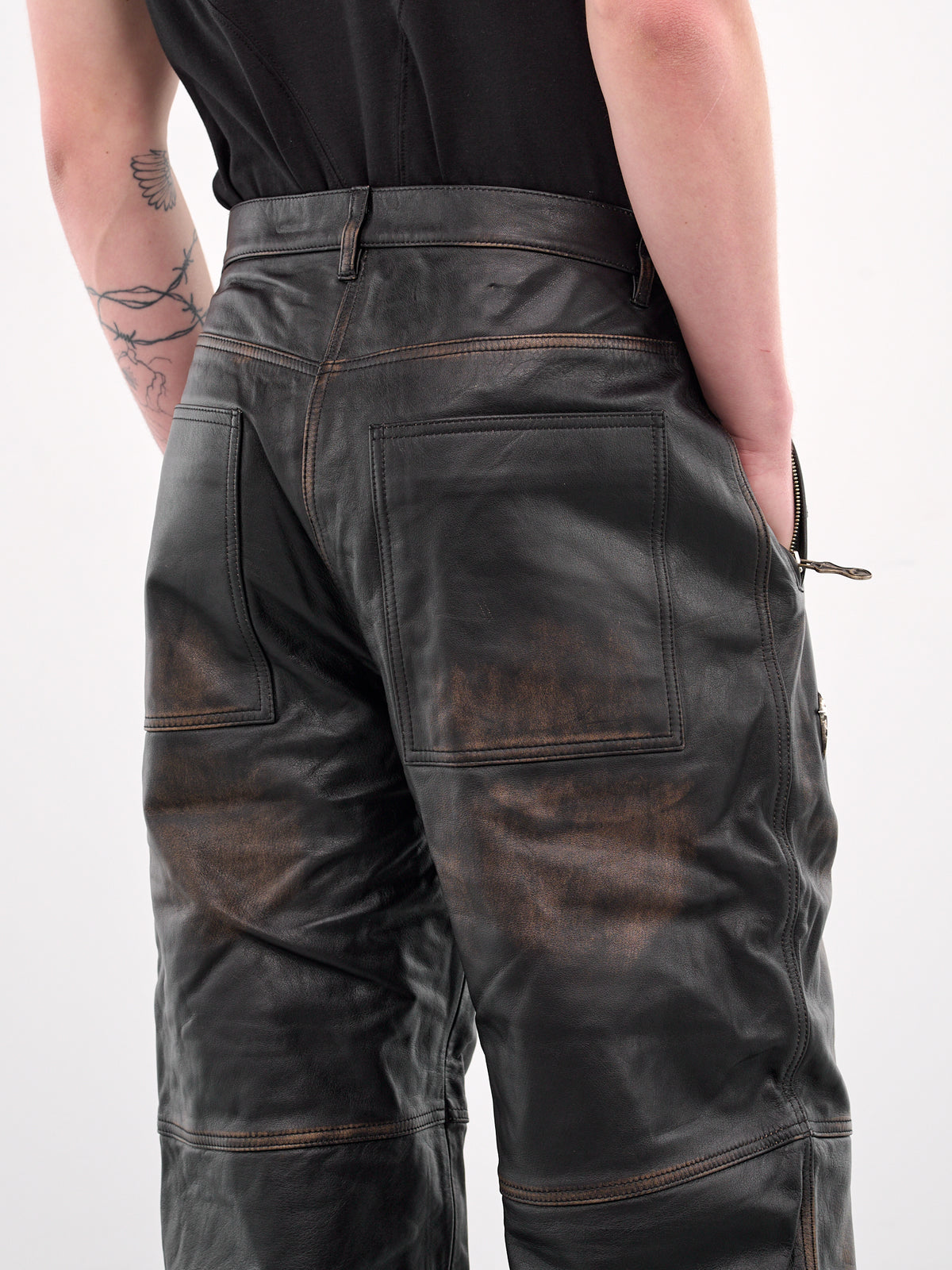 Bio Soldier Leather Trousers (PT3501-BLACK)