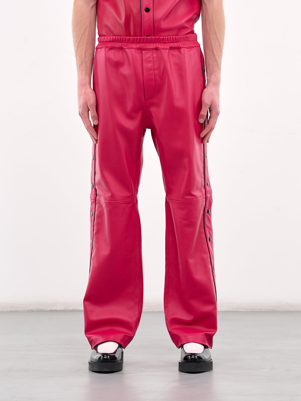 Leather Warm-Up Pants (PT37L-IN04-FUSCHIA)