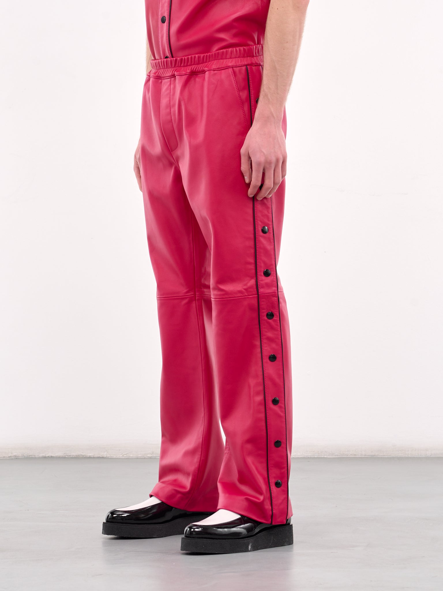 Leather Warm-Up Pants (PT37L-IN04-FUSCHIA)