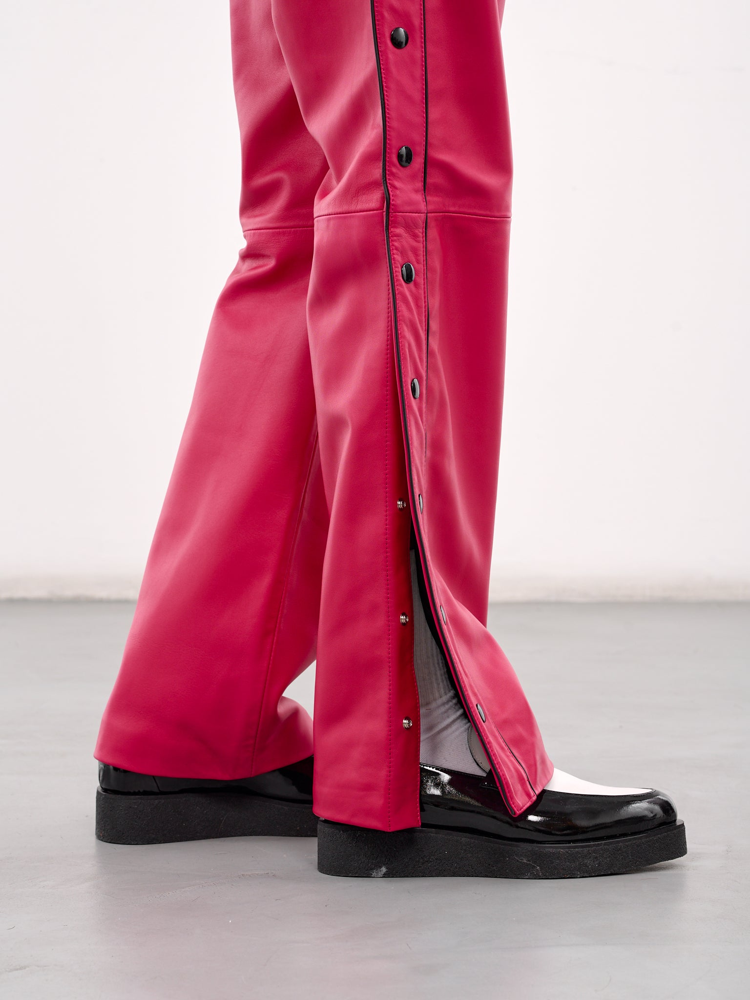 Leather Warm-Up Pants (PT37L-IN04-FUSCHIA)