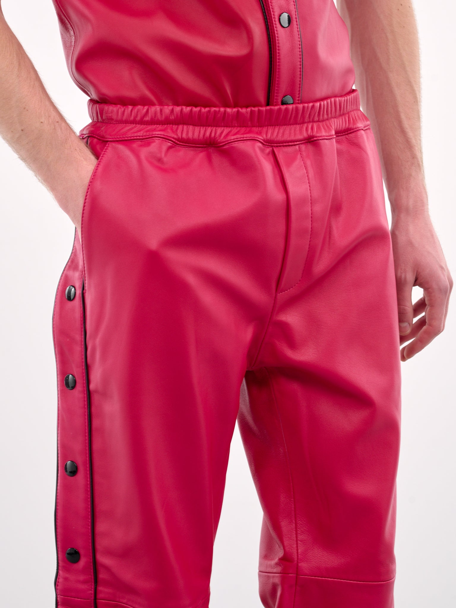 Leather Warm-Up Pants (PT37L-IN04-FUSCHIA)