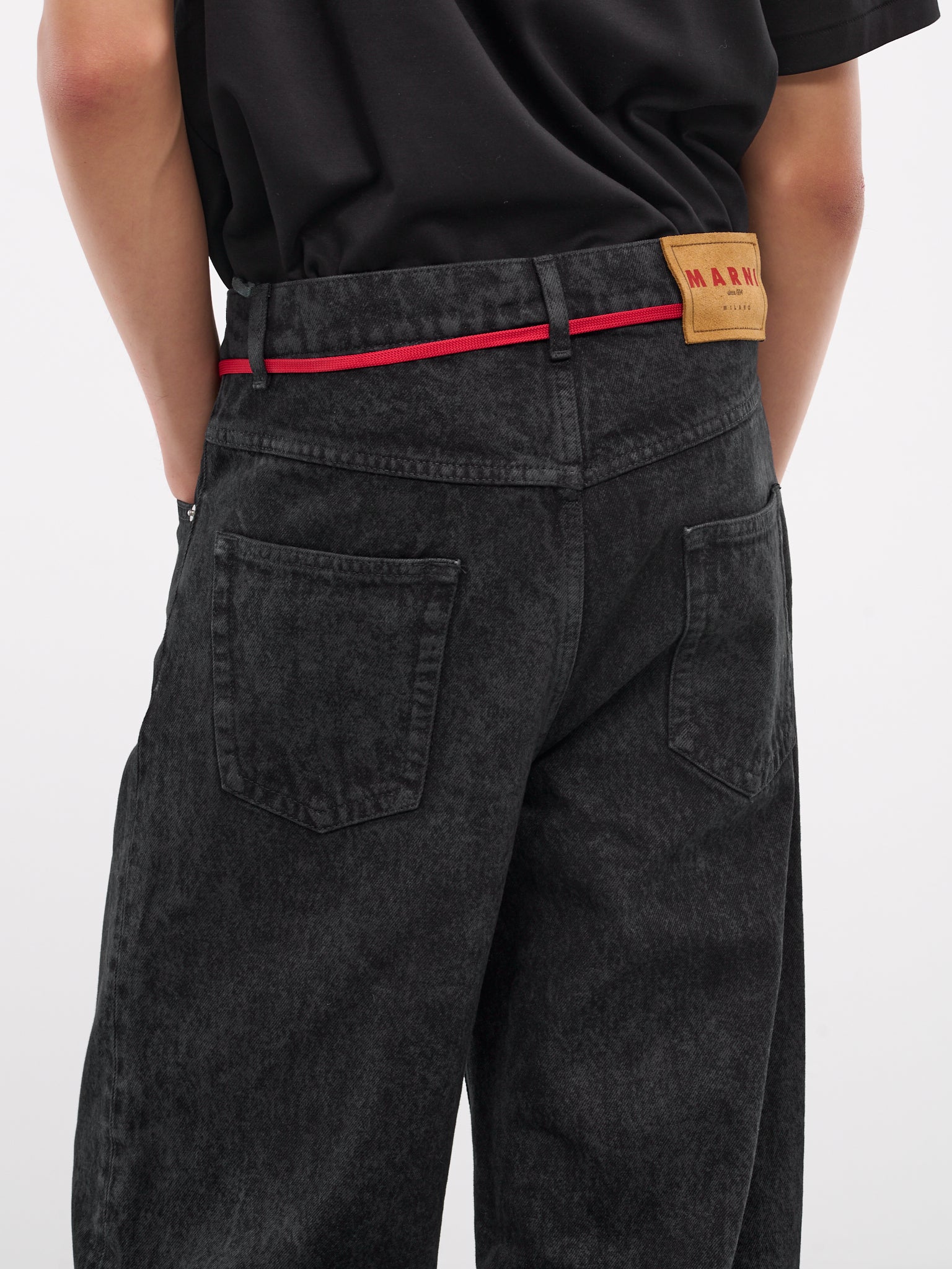 Drawstring Jeans (PUJU0019A0-USCV35-BLACK)