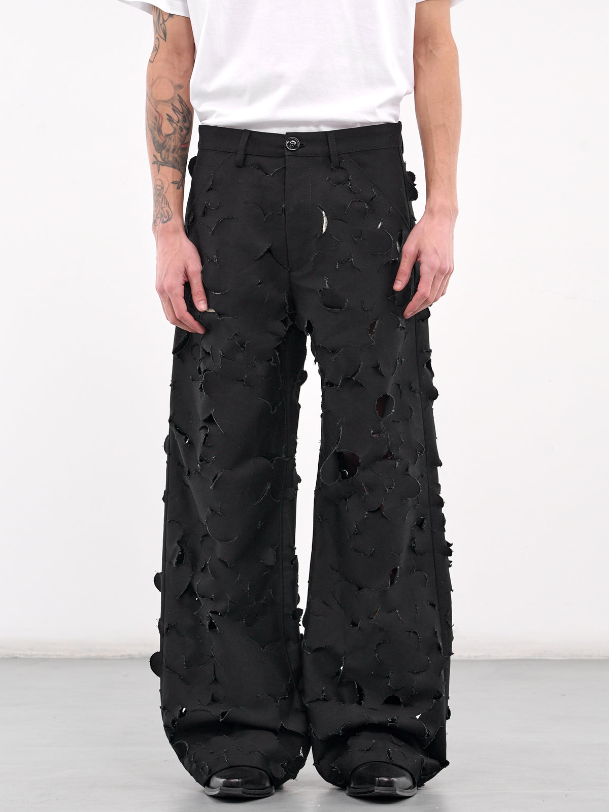 Laser Cut Trousers (PUMU0287S0-USR012-BLACK)