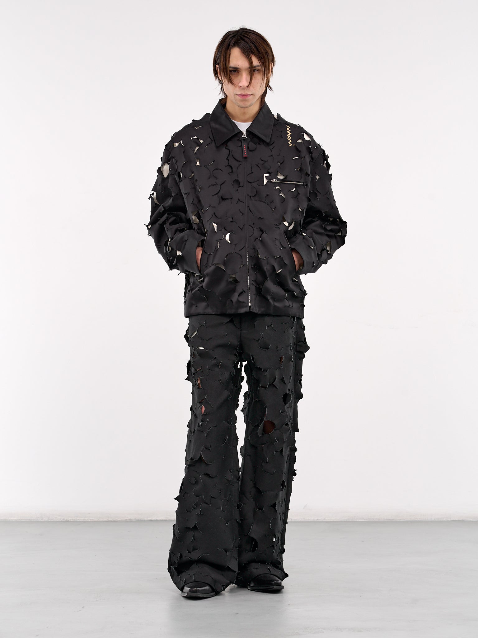 Laser Cut Trousers (PUMU0287S0-USR012-BLACK)