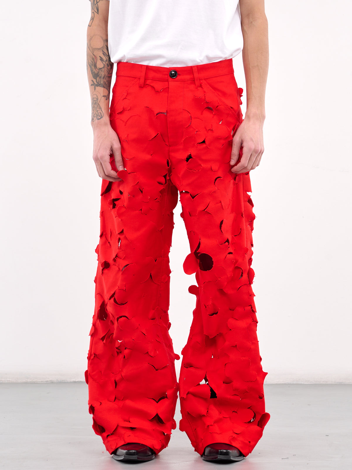 Laser Cut Trousers (PUMU0287S0-USR012-RED)