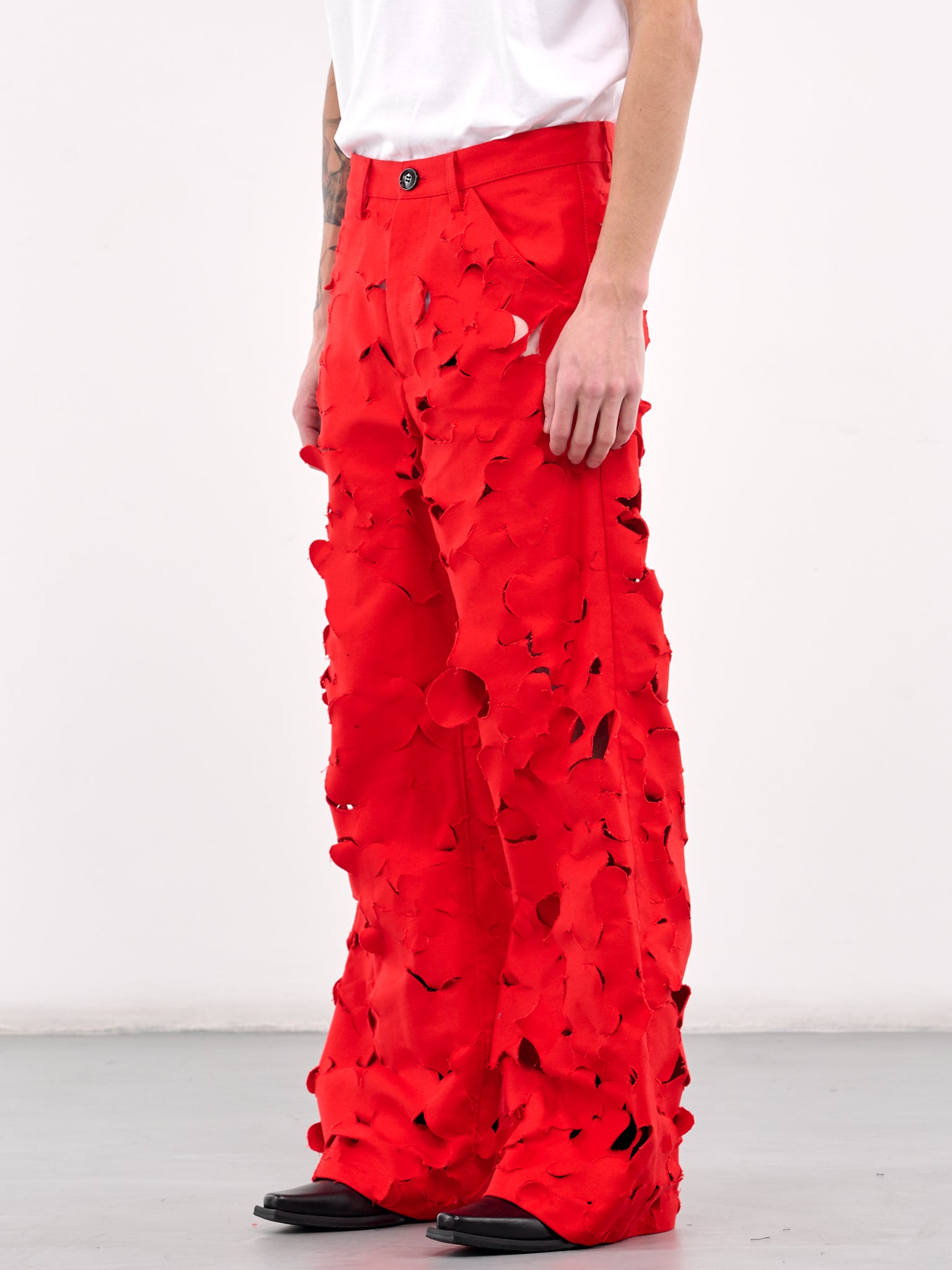 Laser Cut Trousers (PUMU0287S0-USR012-RED)