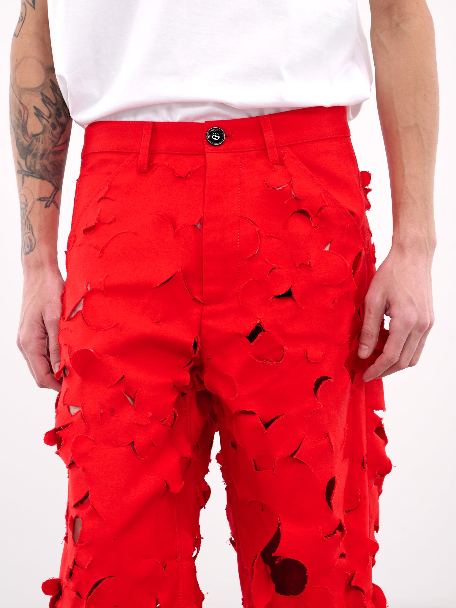 Laser Cut Trousers (PUMU0287S0-USR012-RED)