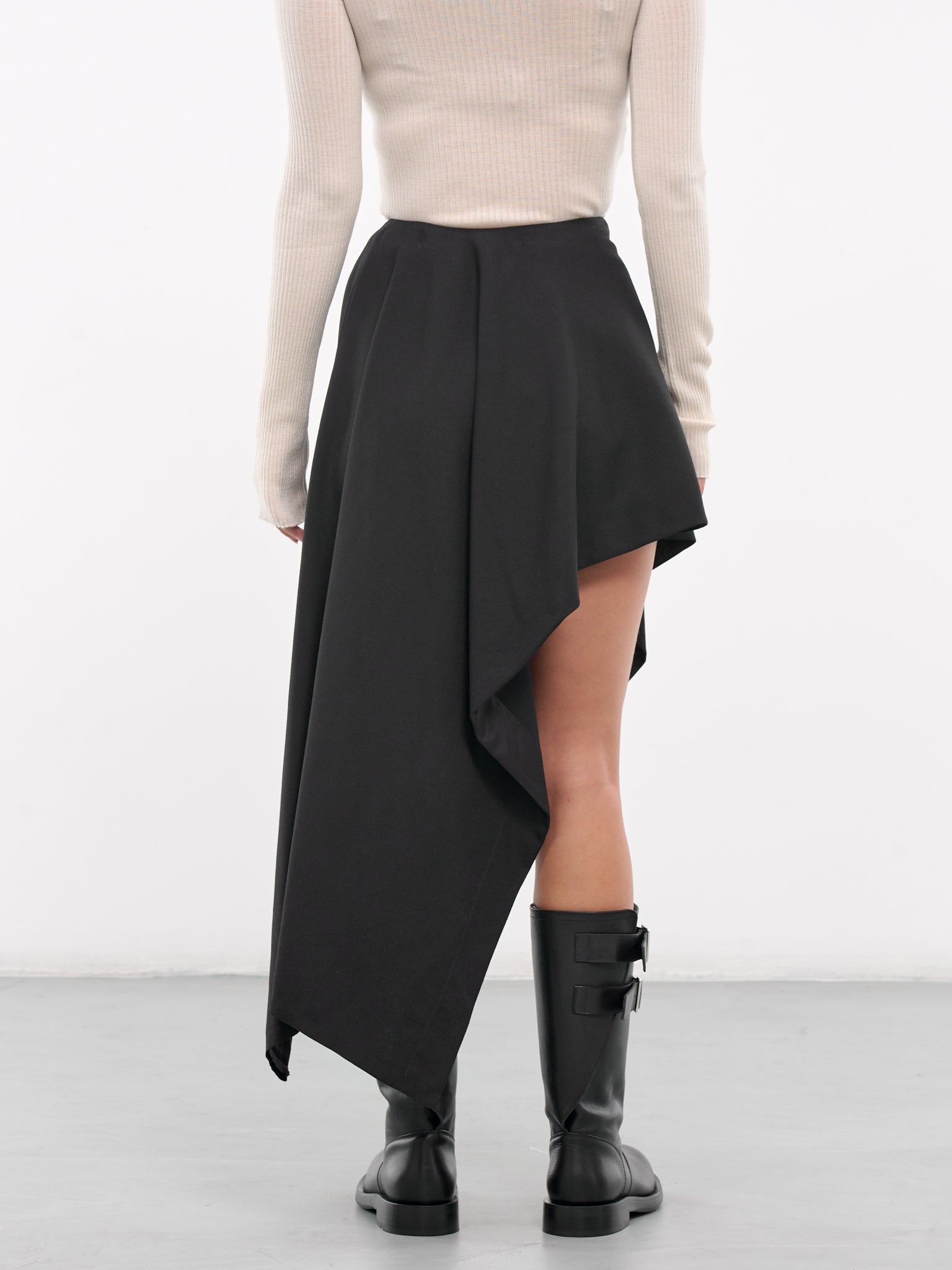 Draped Skirt (QUPZ35006A-QZ011-BLACK)