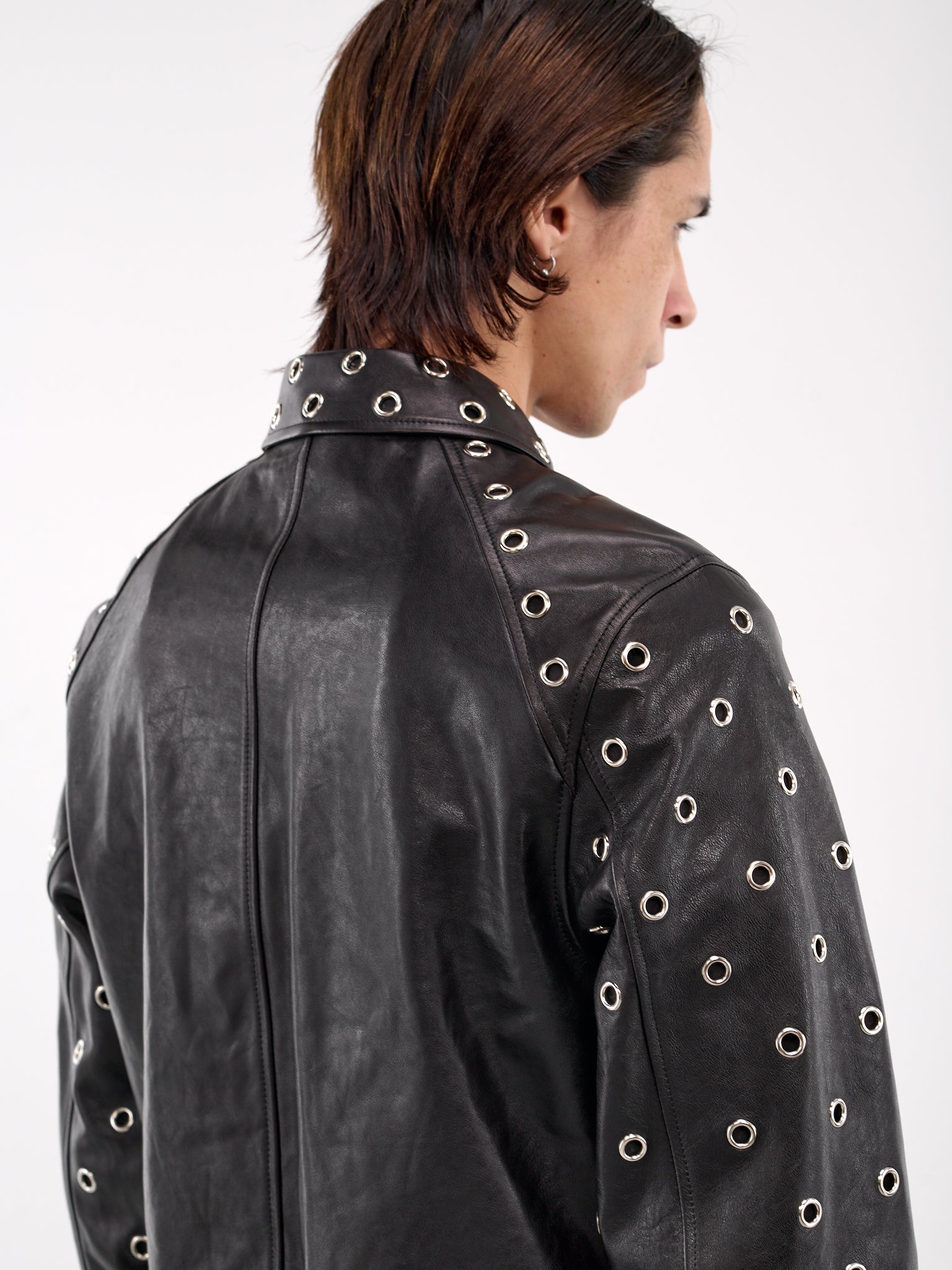 Eyelet Leather Jacket (R60-25-021-BLACK)