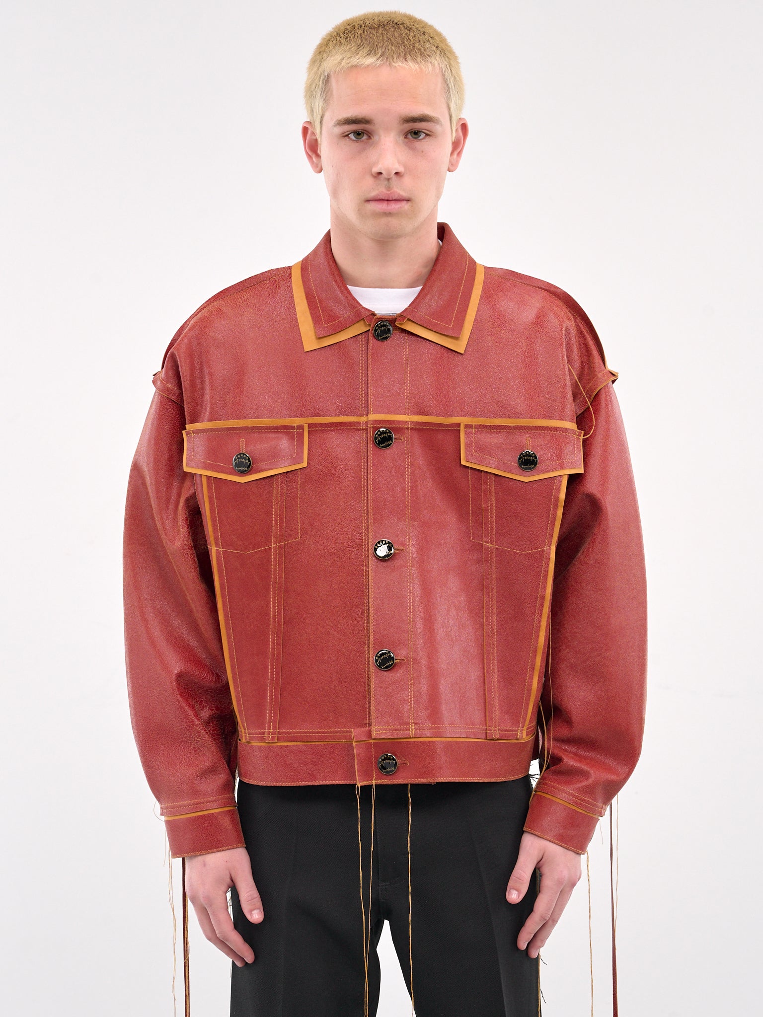 Deconstructed Lambskin Jacket (RED-TAN-DECONSTRUCTED-STYLE)