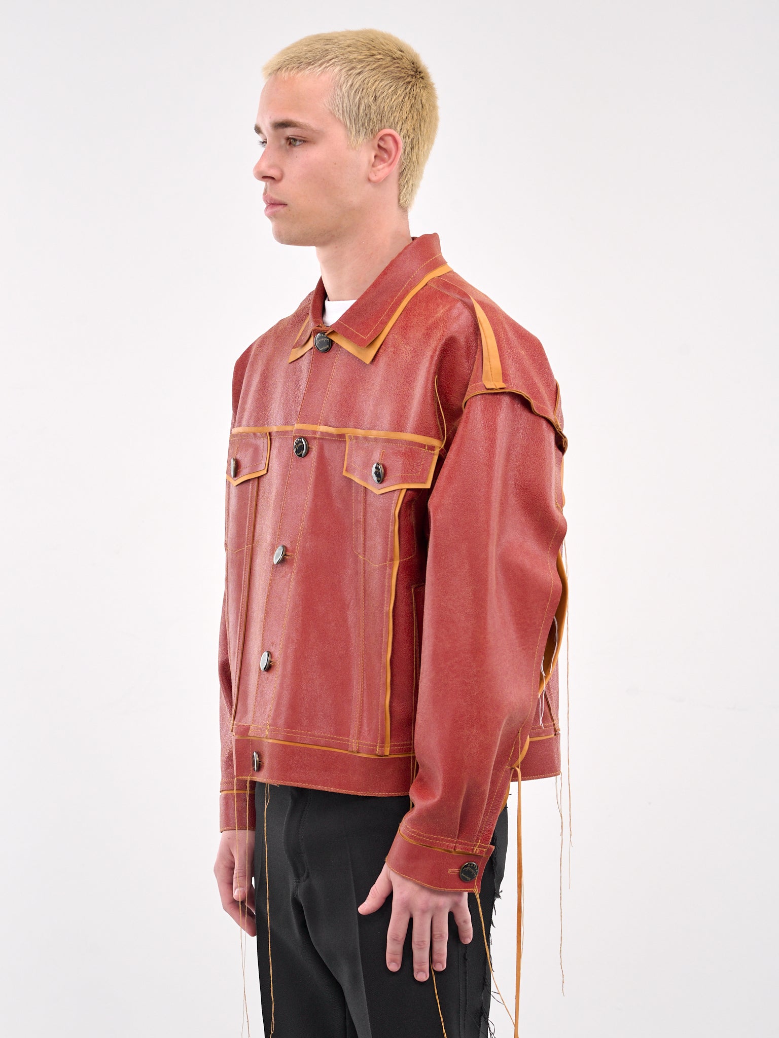 Deconstructed Lambskin Jacket (RED-TAN-DECONSTRUCTED-STYLE)