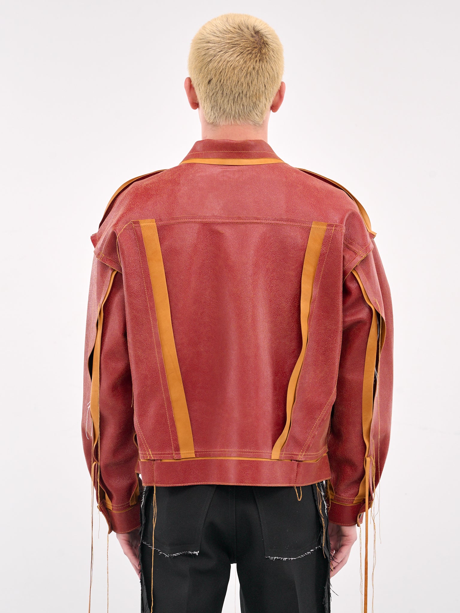 Deconstructed Lambskin Jacket (RED-TAN-DECONSTRUCTED-STYLE)