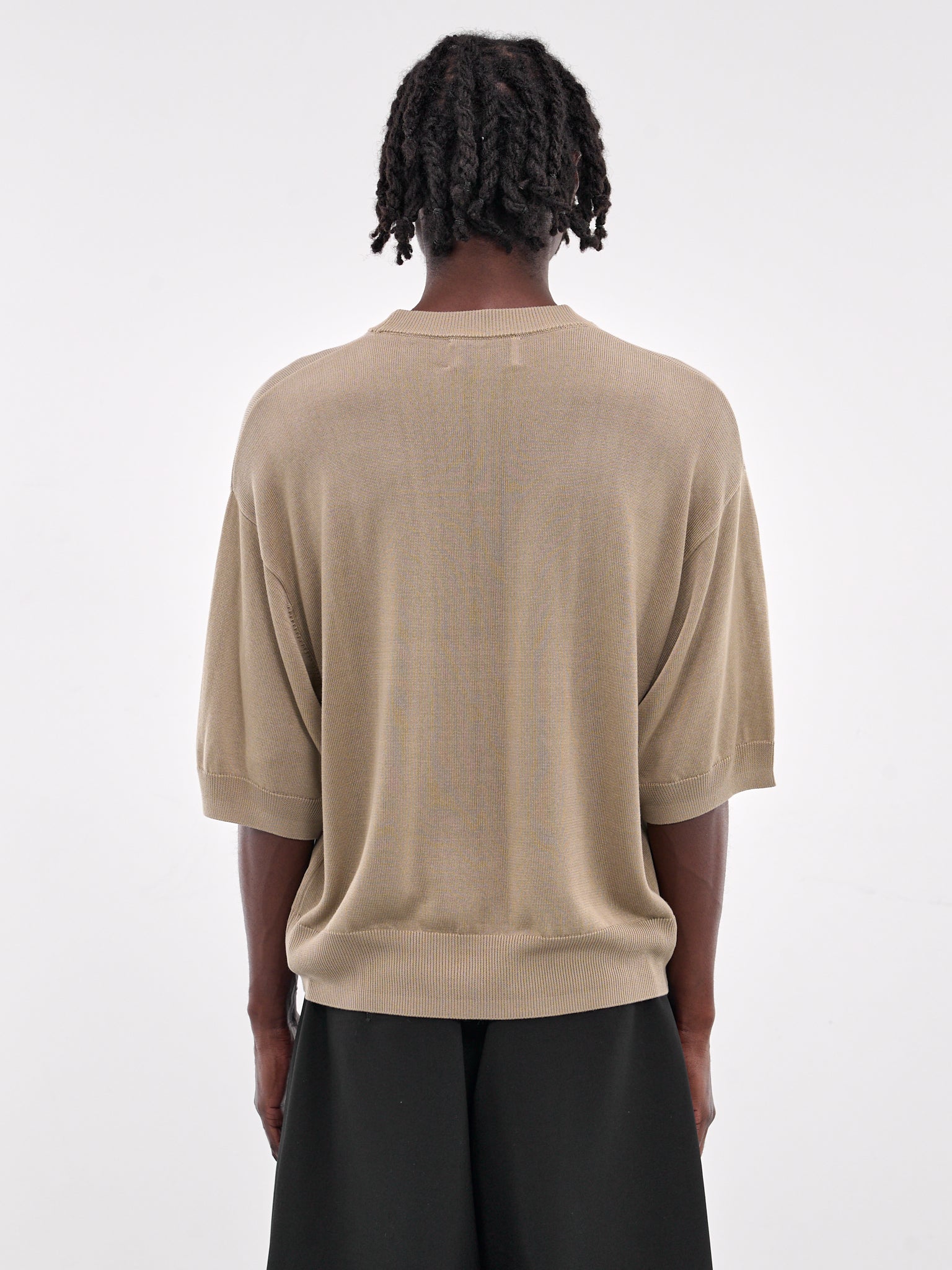 Short Sleeve Crewneck Sweater (RM251-018-TAUPE)