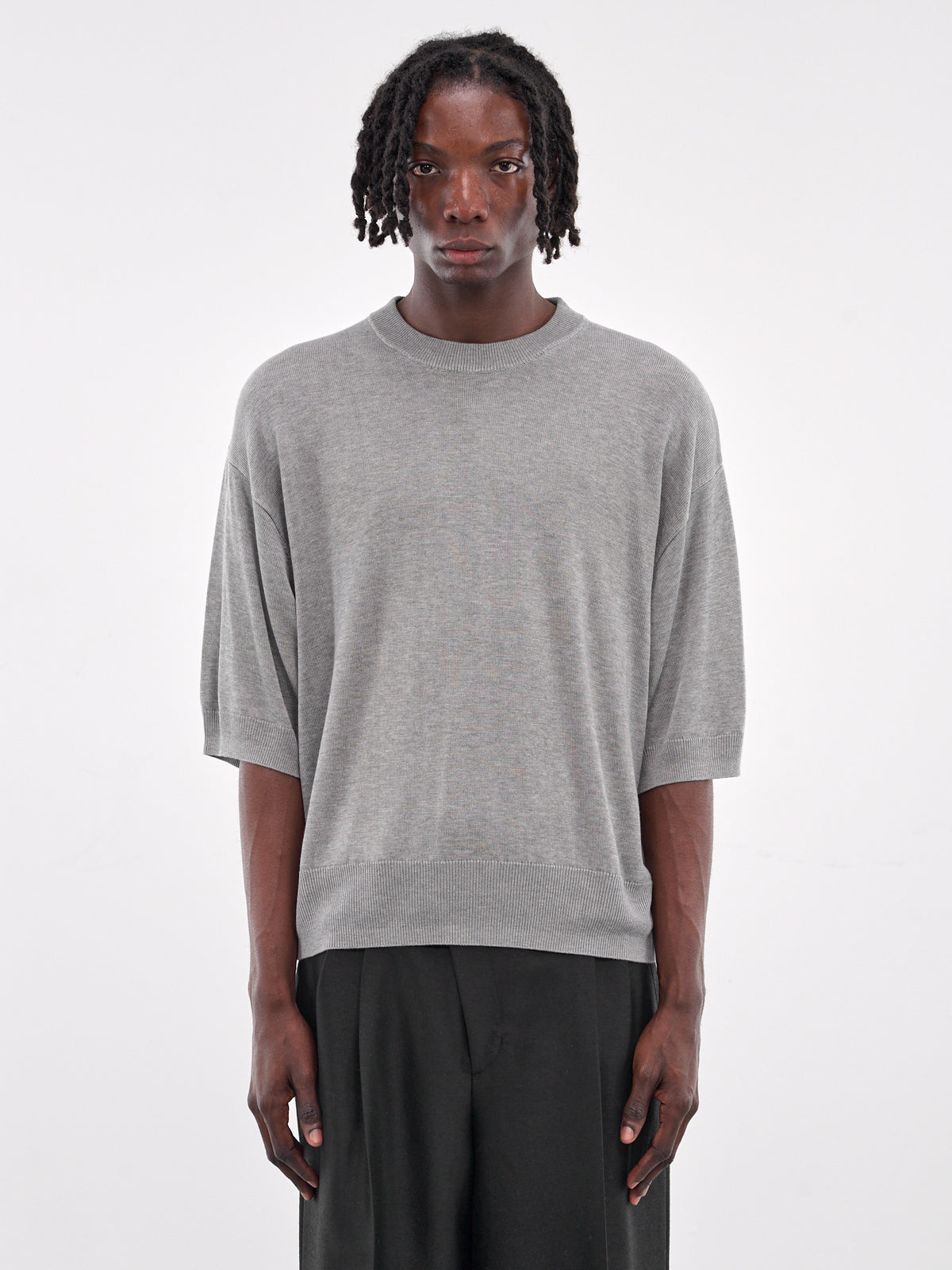 Short Sleeve Crewneck Sweater (RM251-018-TOP-GRAY)