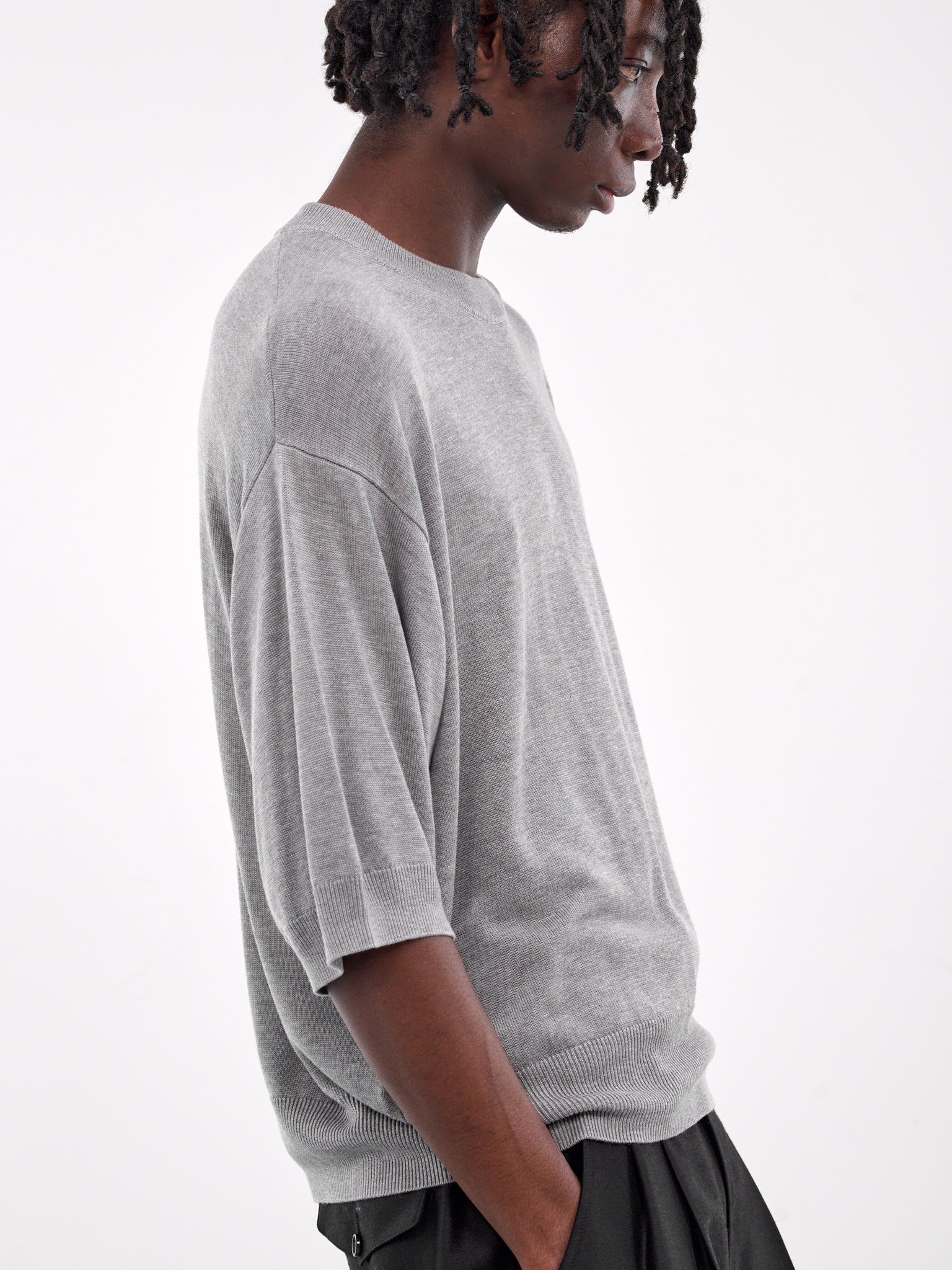 Short Sleeve Crewneck Sweater (RM251-018-TOP-GRAY)