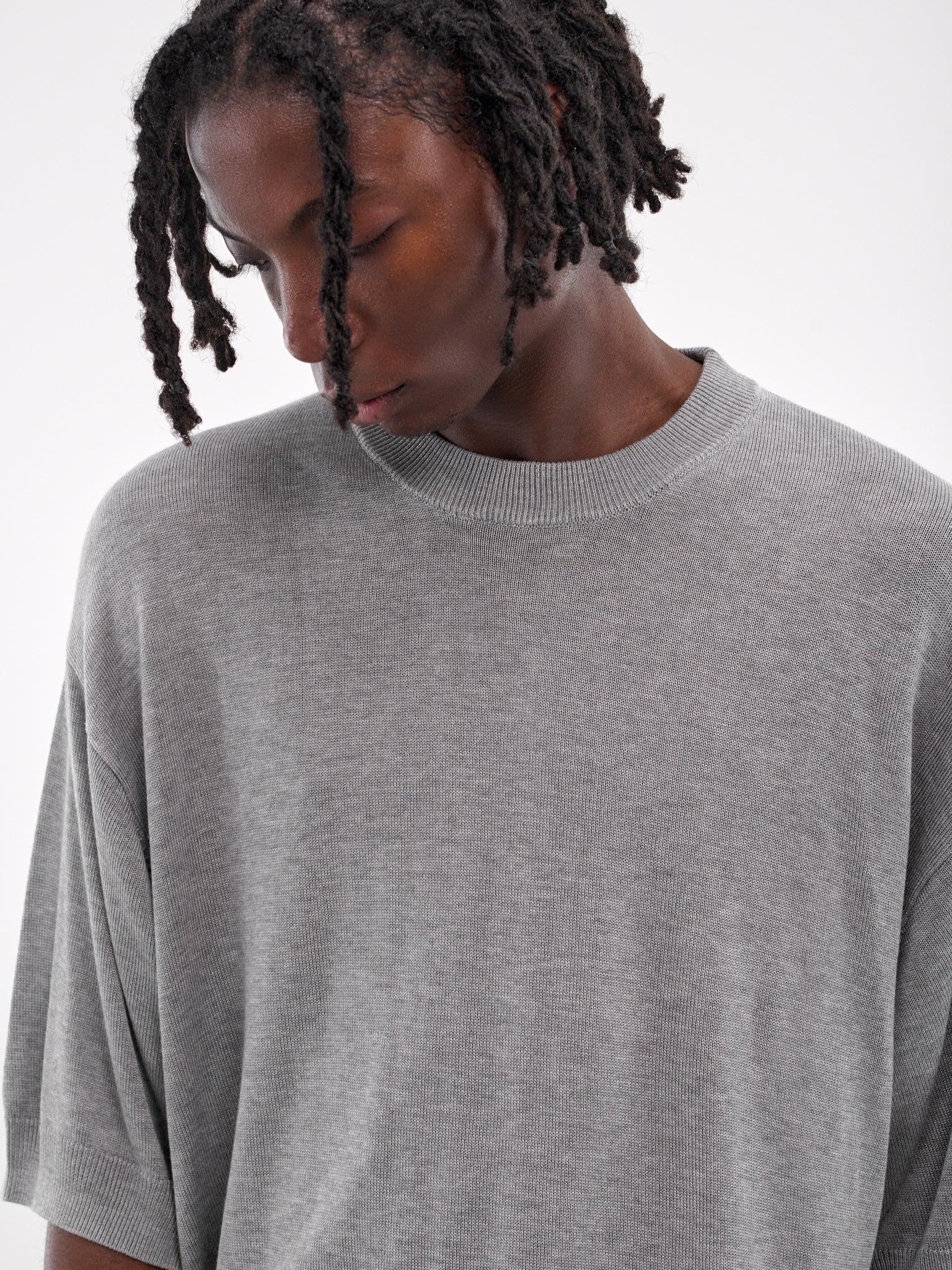 Short Sleeve Crewneck Sweater (RM251-018-TOP-GRAY)