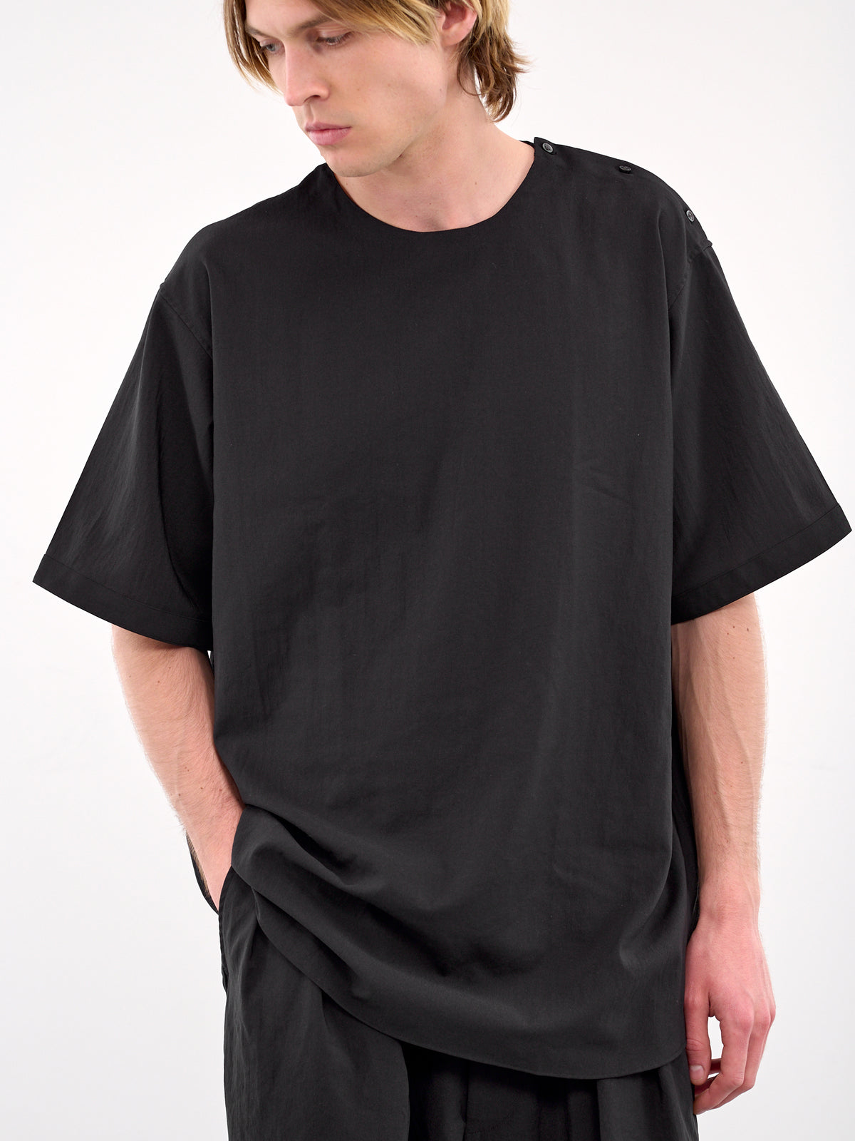 Oversized Button T-Shirt (RM251-030-BLACK)