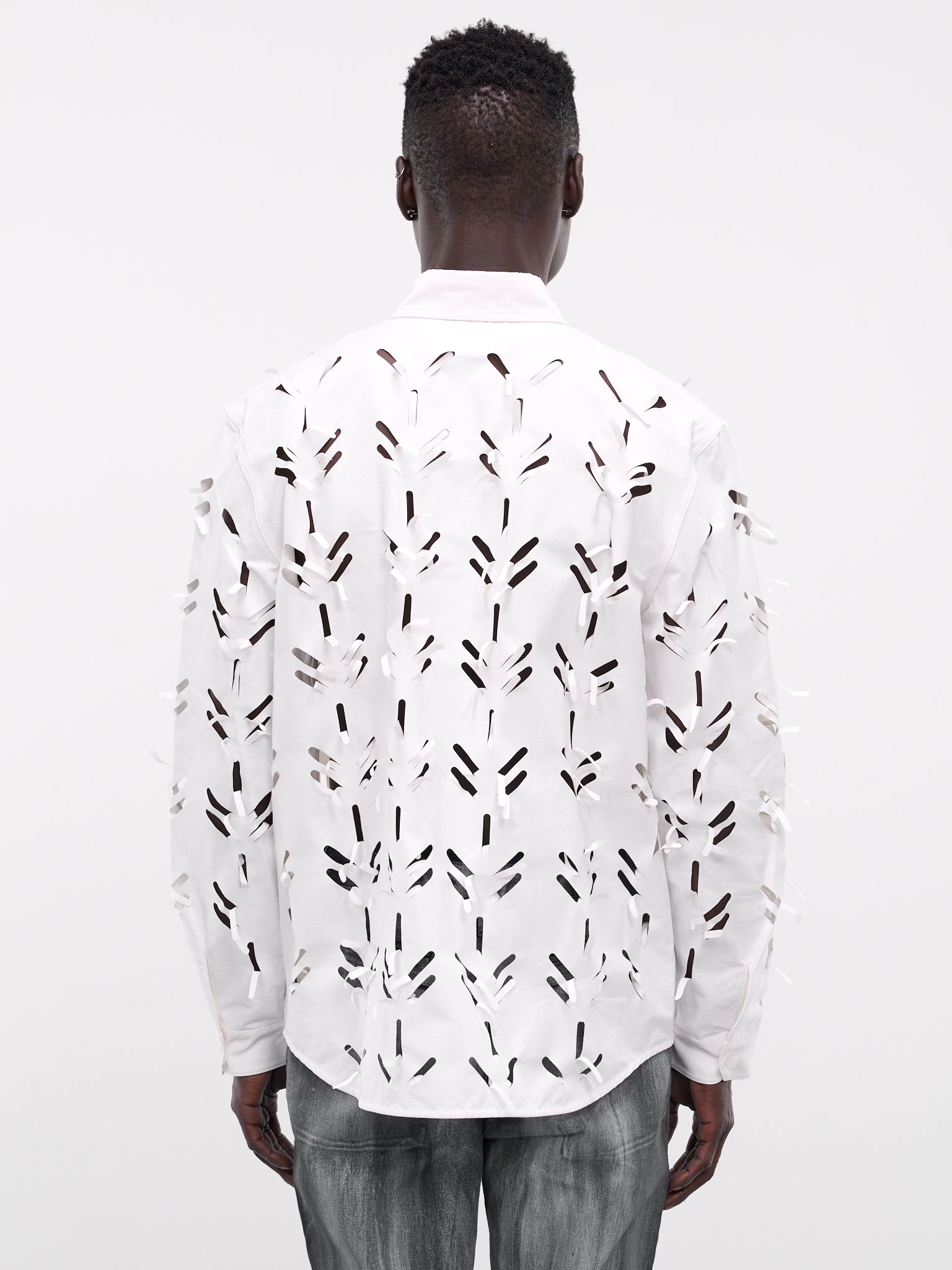 Laser-Slashed Shirt (S01-WHITE)