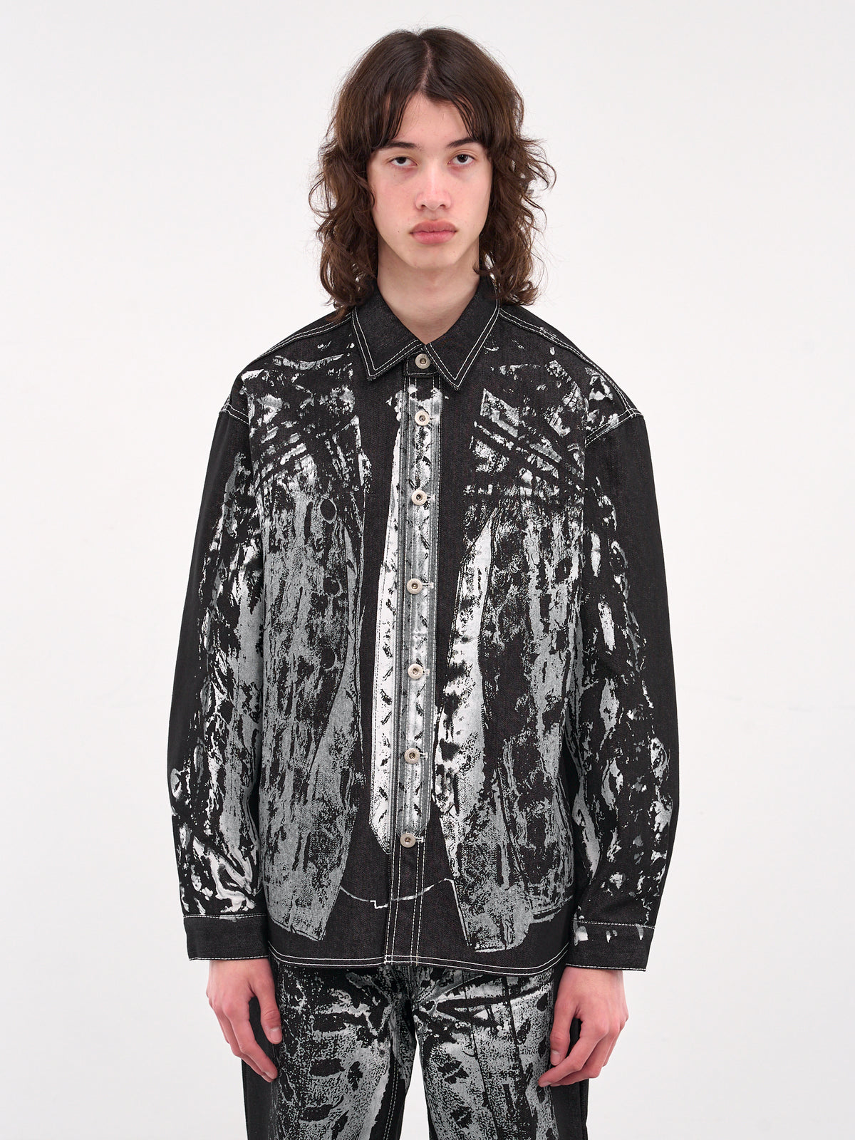 Printed Trompe L'oeil Shirt (S08-BLACK)