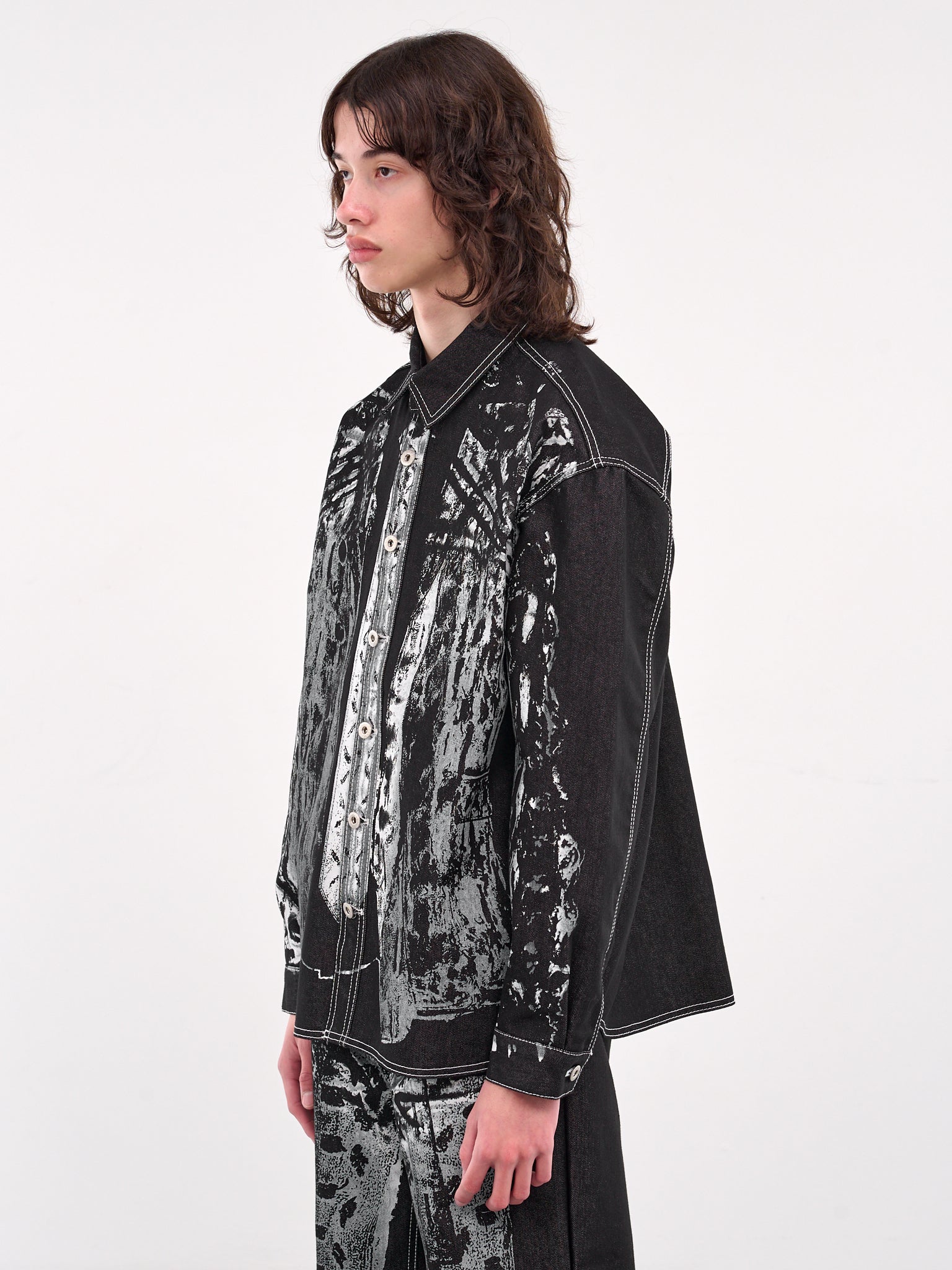 Printed Trompe L'oeil Shirt (S08-BLACK)