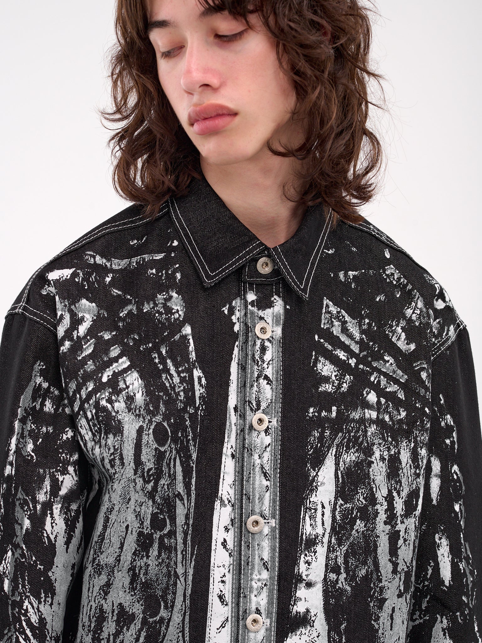 Printed Trompe L'oeil Shirt (S08-BLACK)