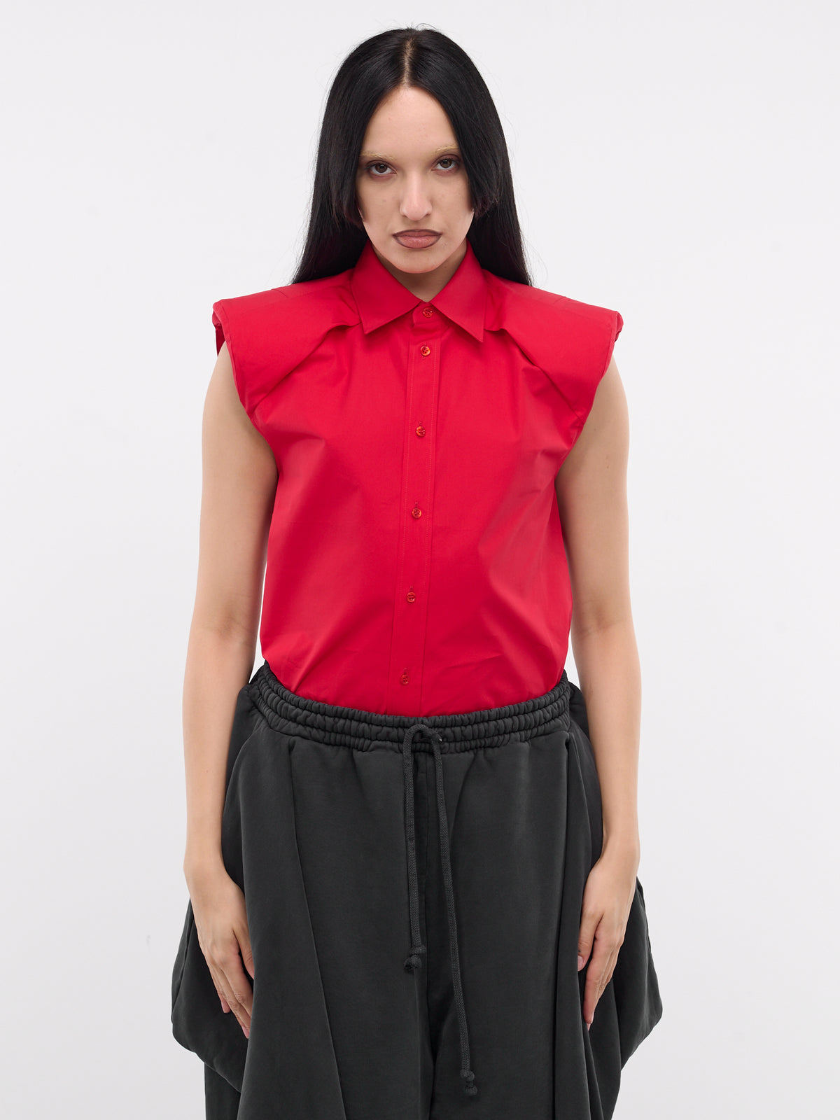 Collarbone Sleeveless Shirt (S1USH05-RED)