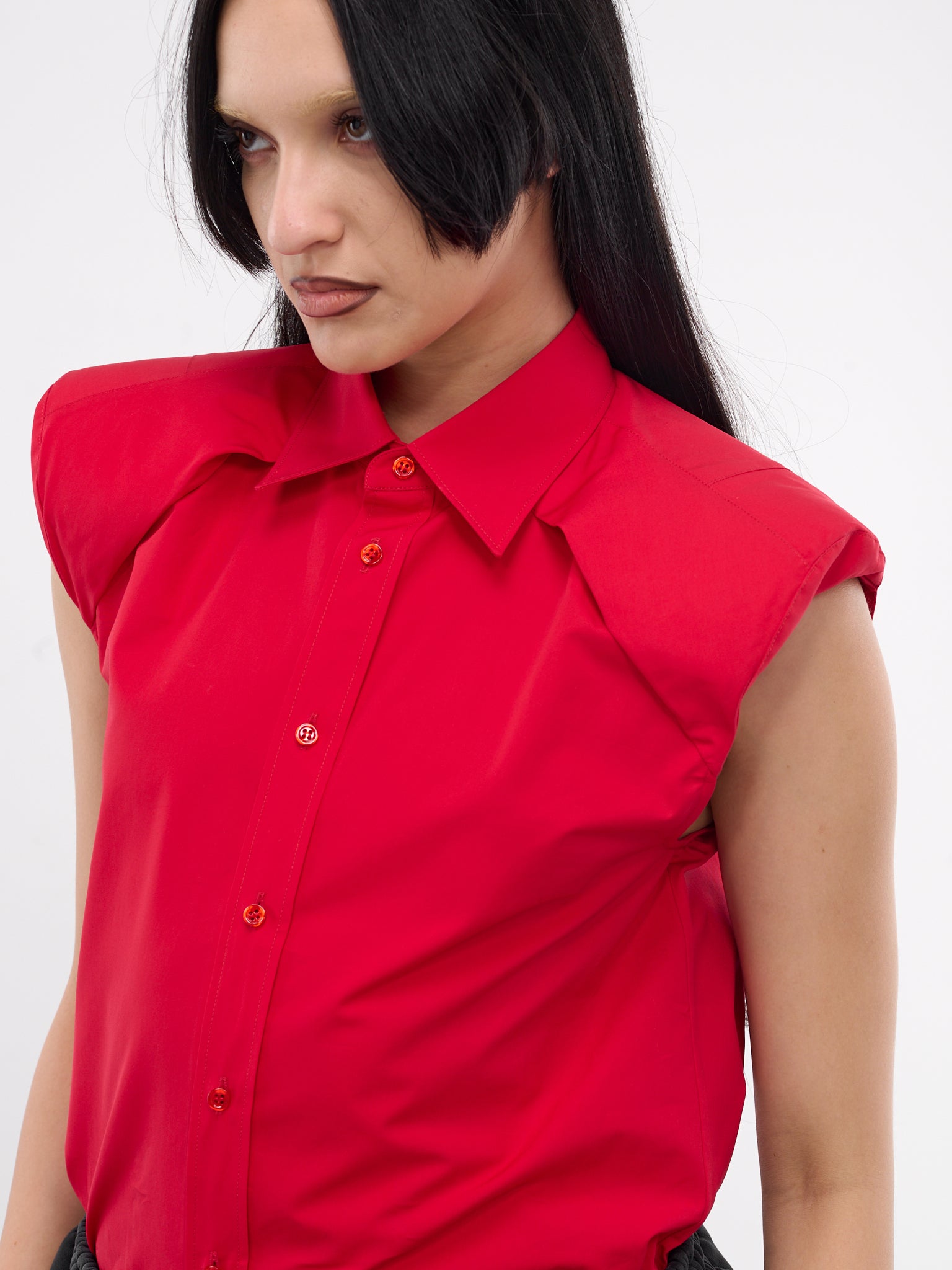 Collarbone Sleeveless Shirt (S1USH05-RED)