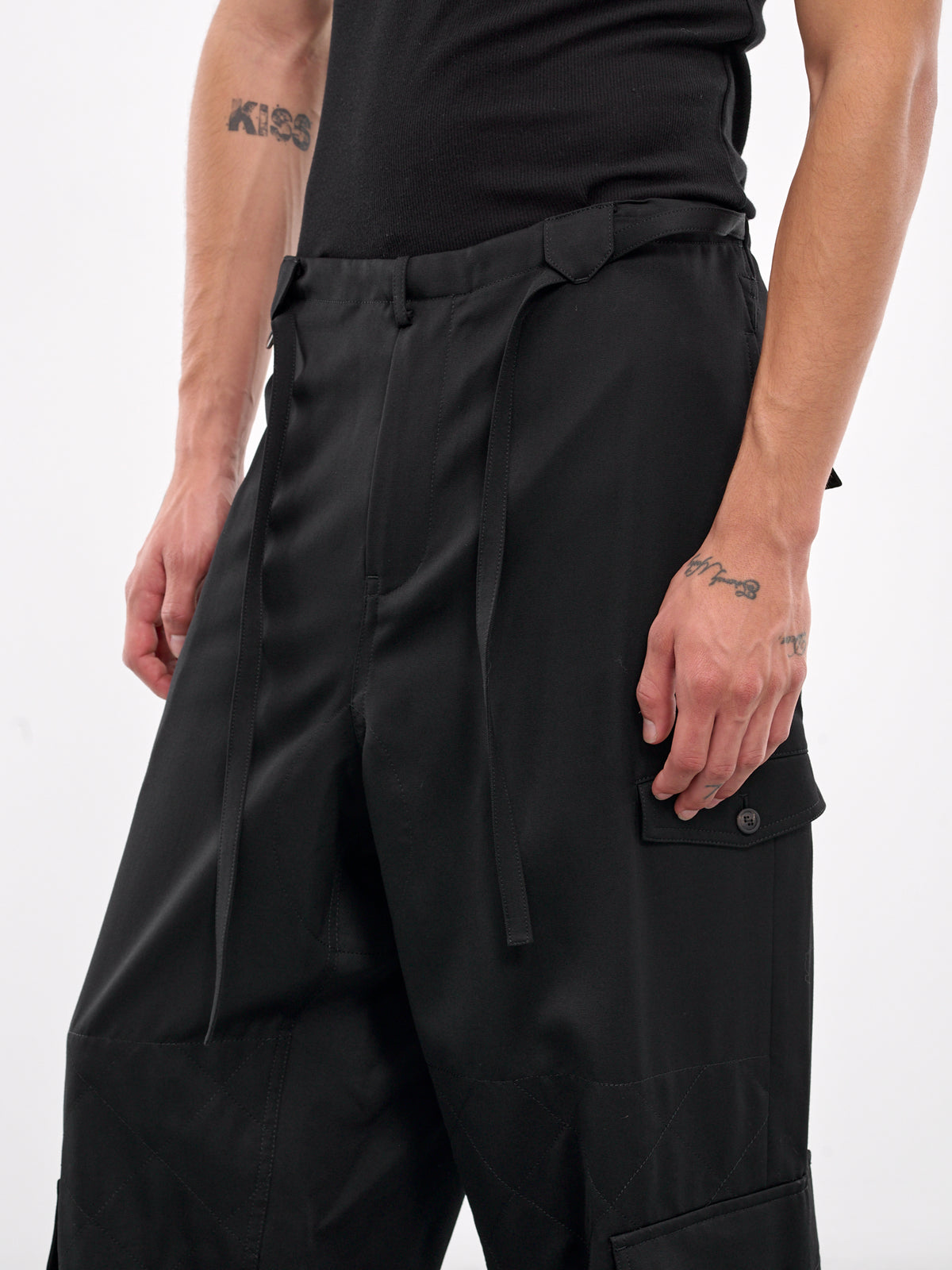 Drawstring Cargo Trousers (S24AW10PT-W-BLACK)