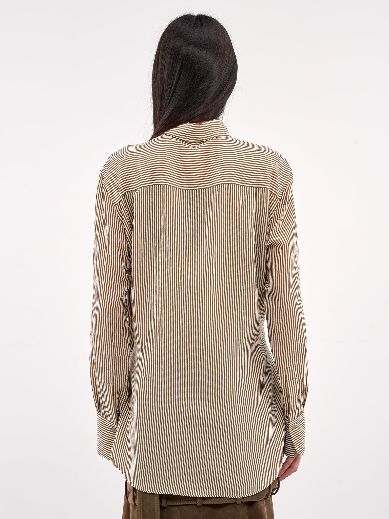 Striped Wrap Shirt (S25B19-HEAT-WAVE-KHAKI-STRIPE)