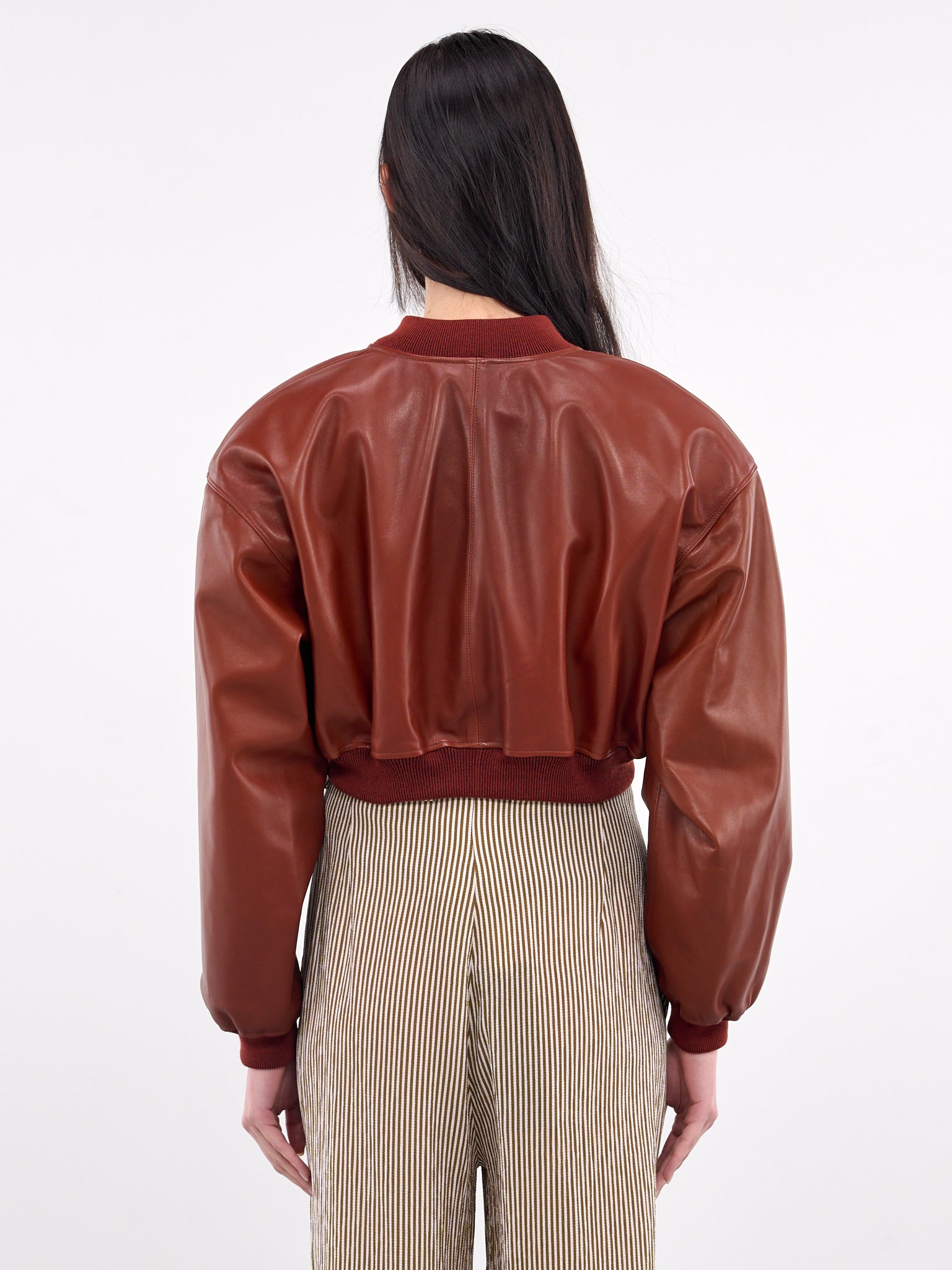 Cropped Leather Jacket (S25LJ7-WHISKY)