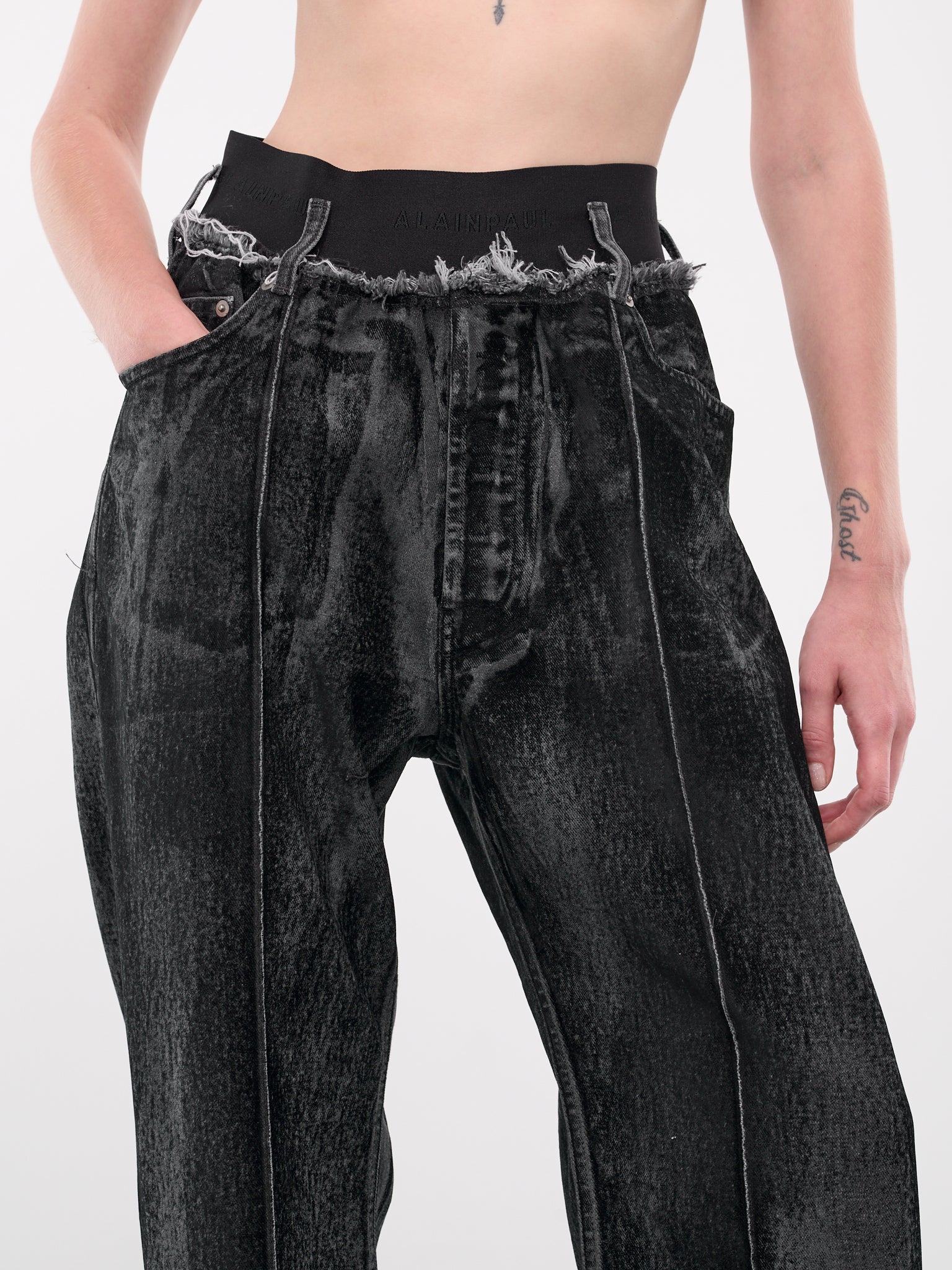 Denim Elasticated Jeans (S2WDEJE01-BLACK-WASH)