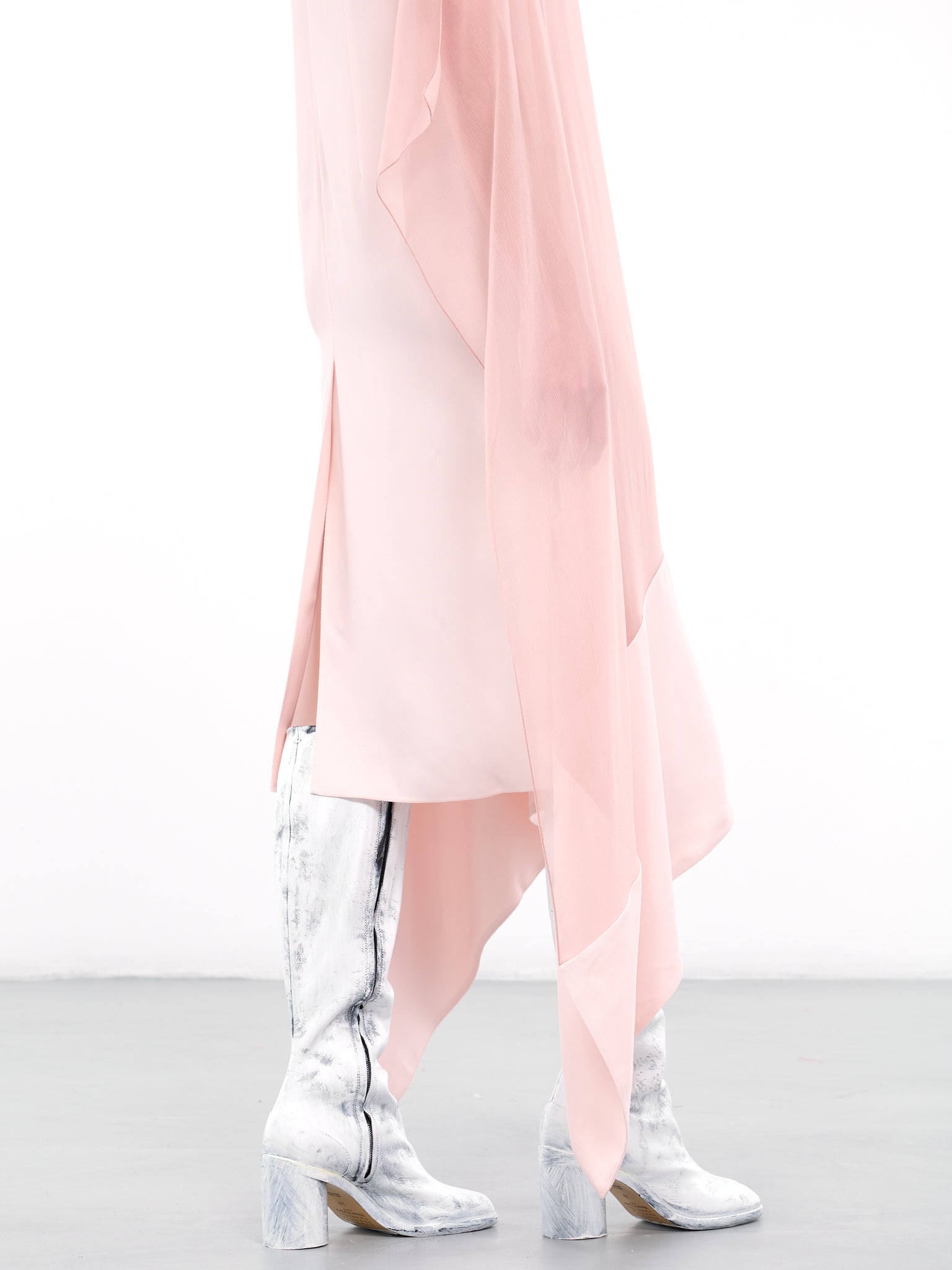 Draped Silk Dress (S2WDR08-PALE-PINK)