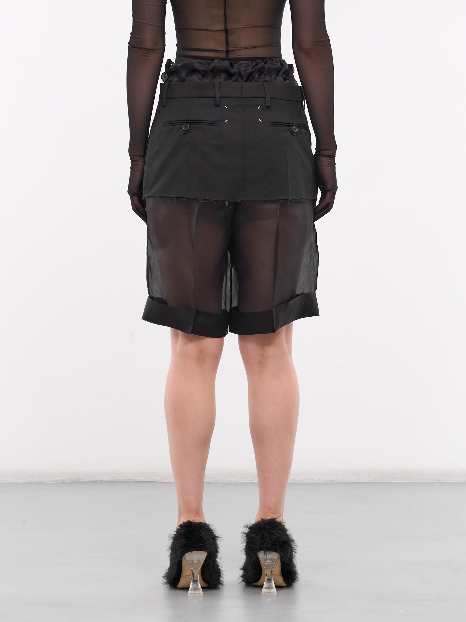 Layered Skirt Shorts (S51ME0024-MTN028-900-BLACK)