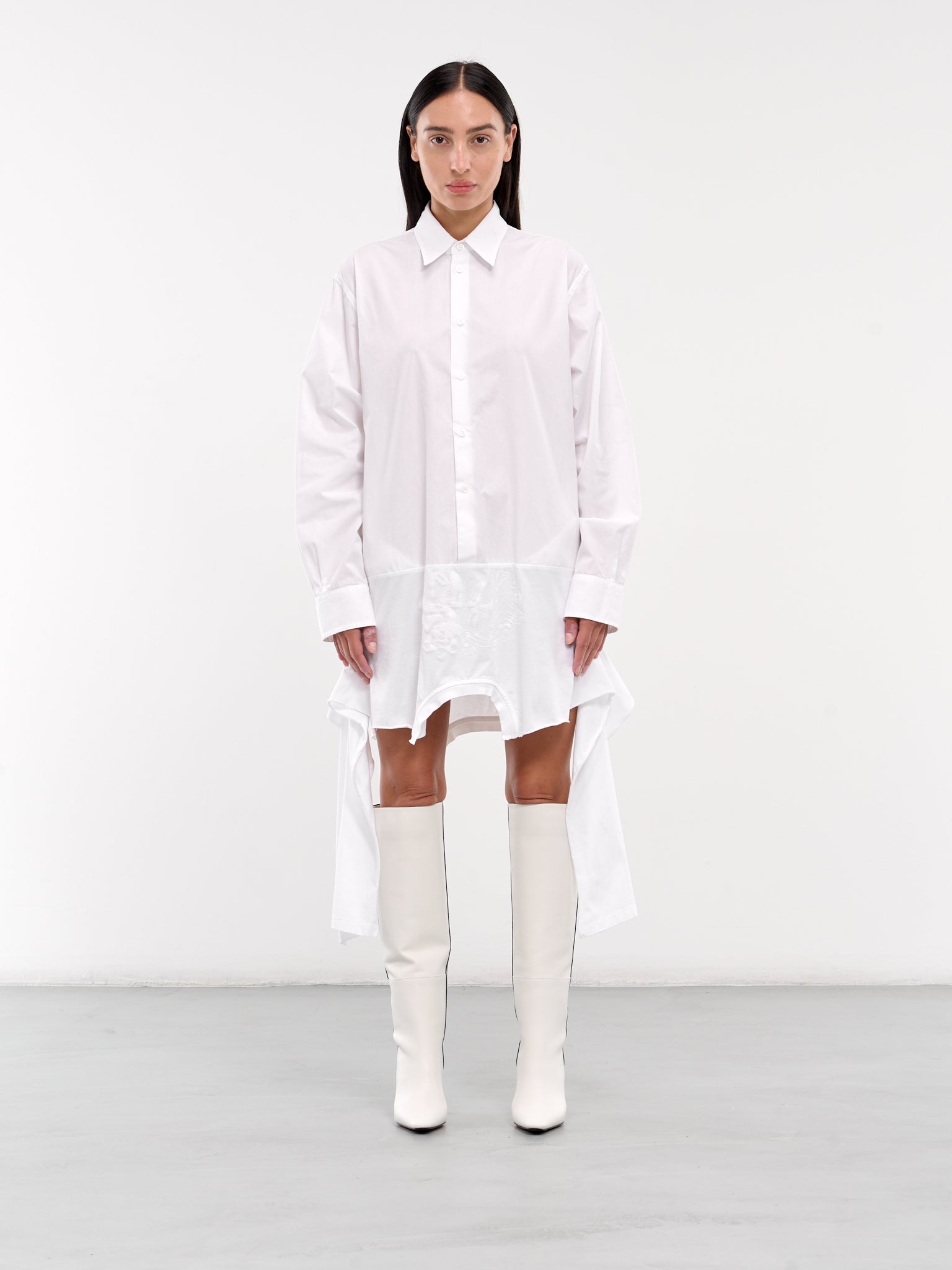 Poplin Shirt Dress (S52CT0781-MTJ011-WHITE)