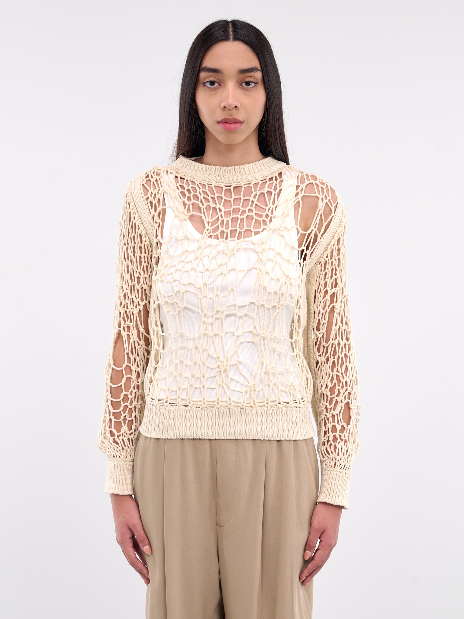 Open Knit Sweater (S52HL0039-M13083-OFF-WHITE)