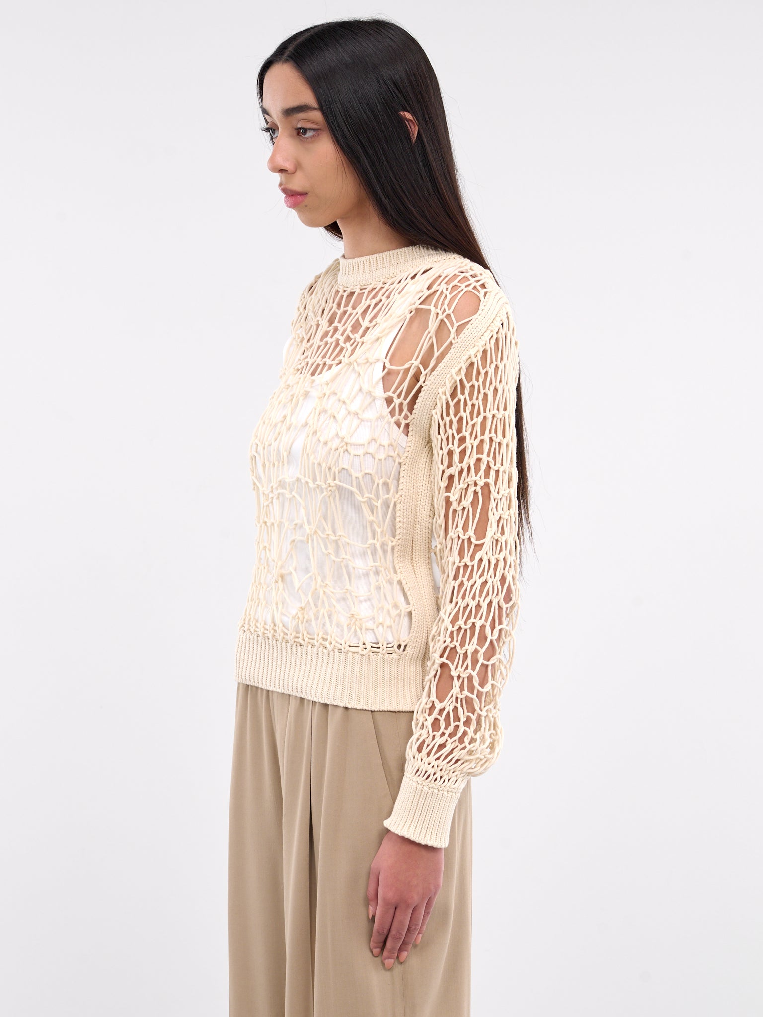 Open Knit Sweater (S52HL0039-M13083-OFF-WHITE)