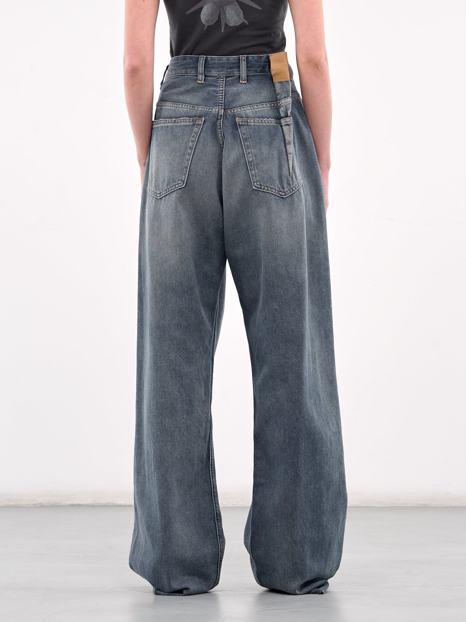 Aged Denim Jeans (S52LA0245-M30017-GREY-BLUE)