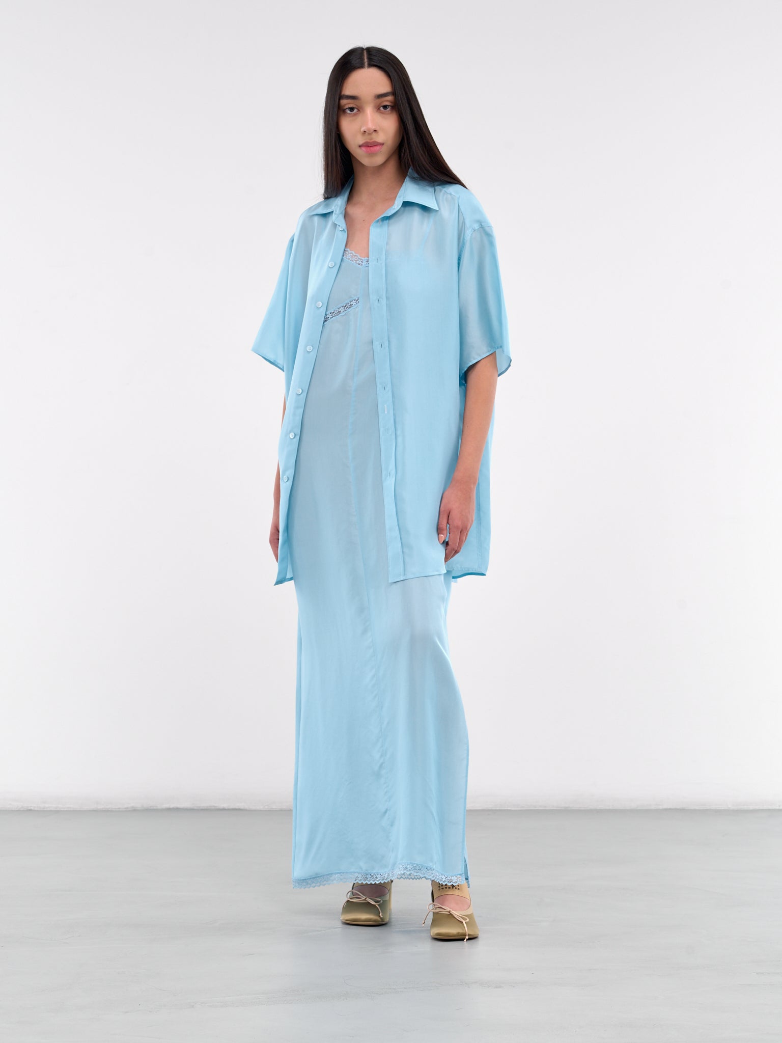 Oversized Short Sleeve Shirt (S52NF0013-M35244-512-LIGHT-BLU)