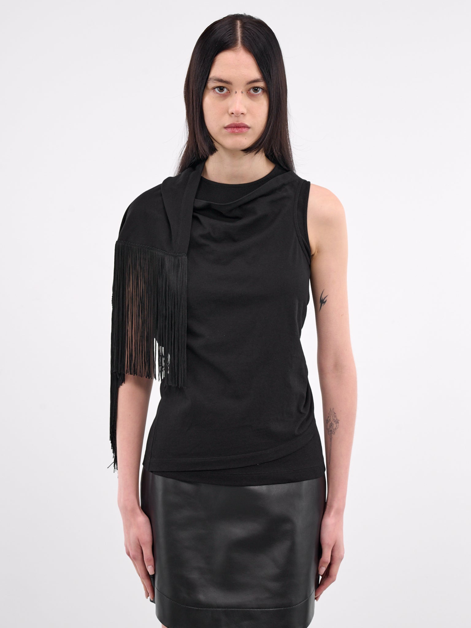 Draped Blouse (S52NL0069-MTJ017-BLACK)