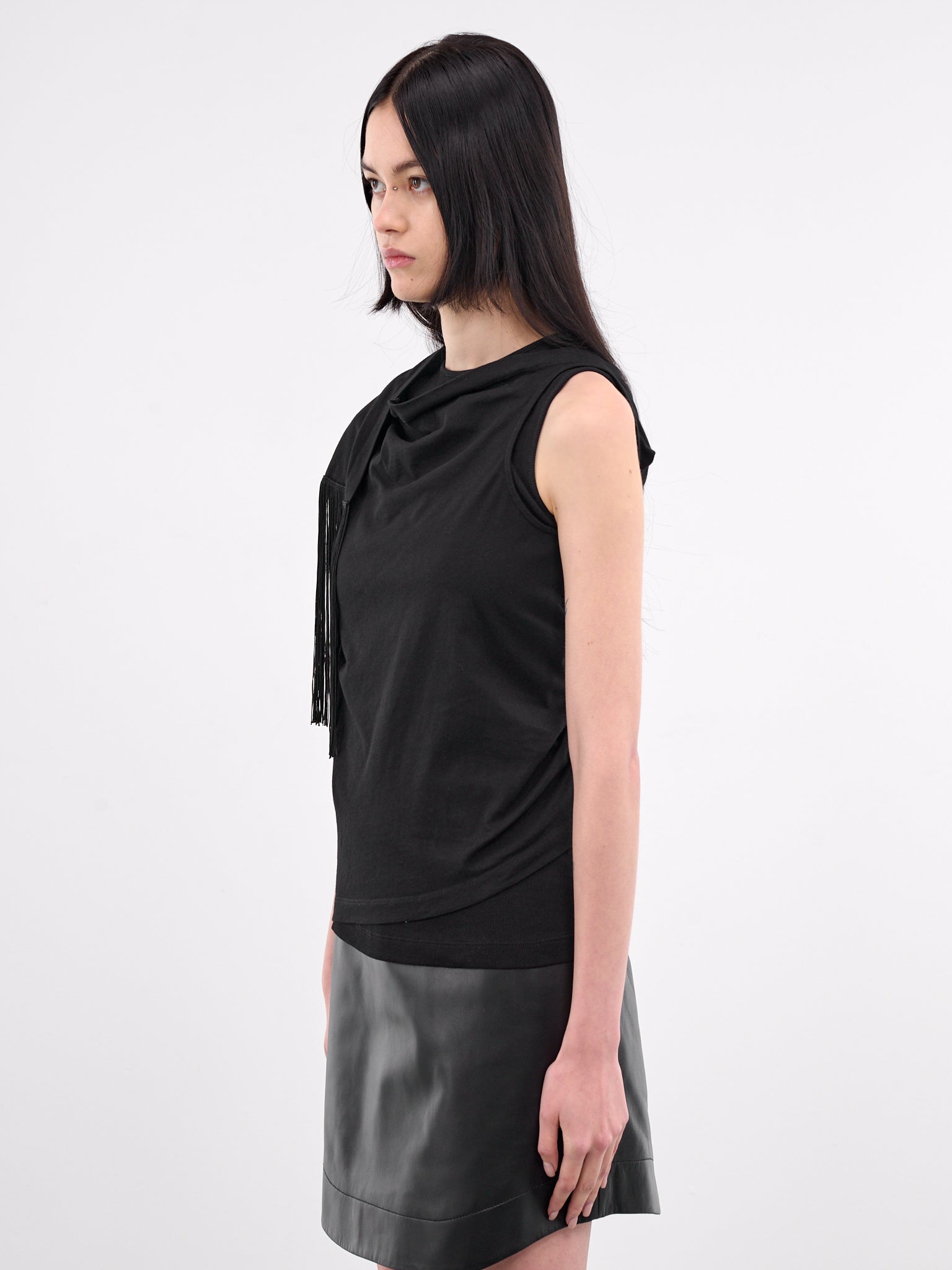 Draped Blouse (S52NL0069-MTJ017-BLACK)