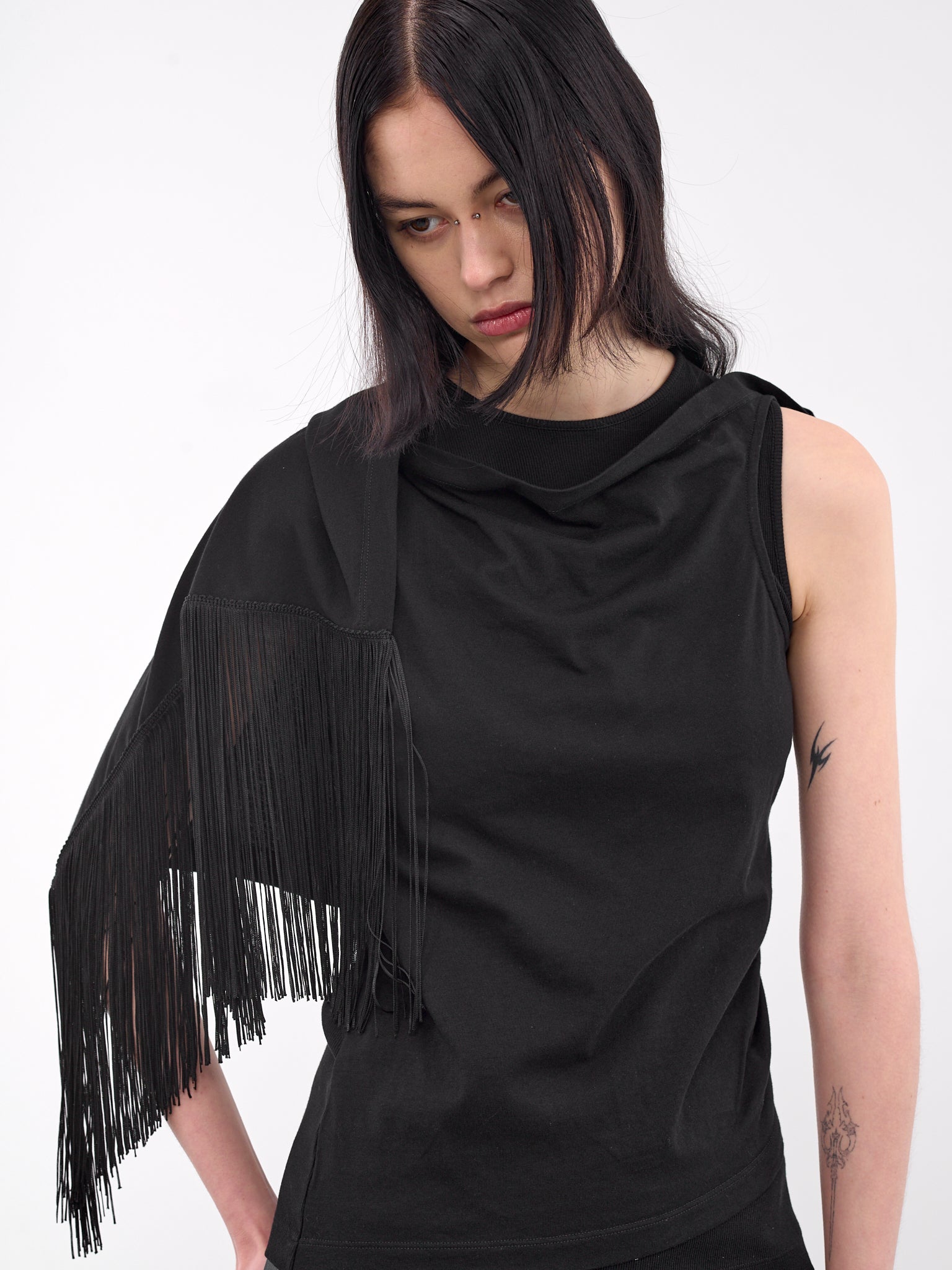 Draped Blouse (S52NL0069-MTJ017-BLACK)