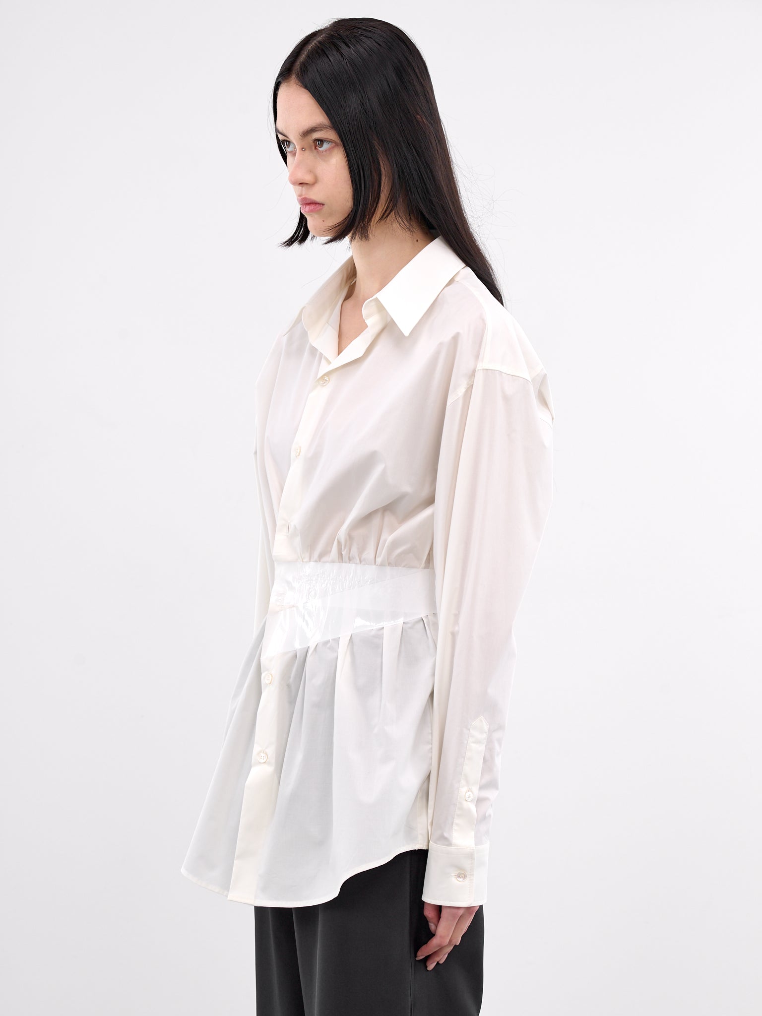 Taped Poplin Shirt (S52DT0045-M35256-OFF-WHITE)