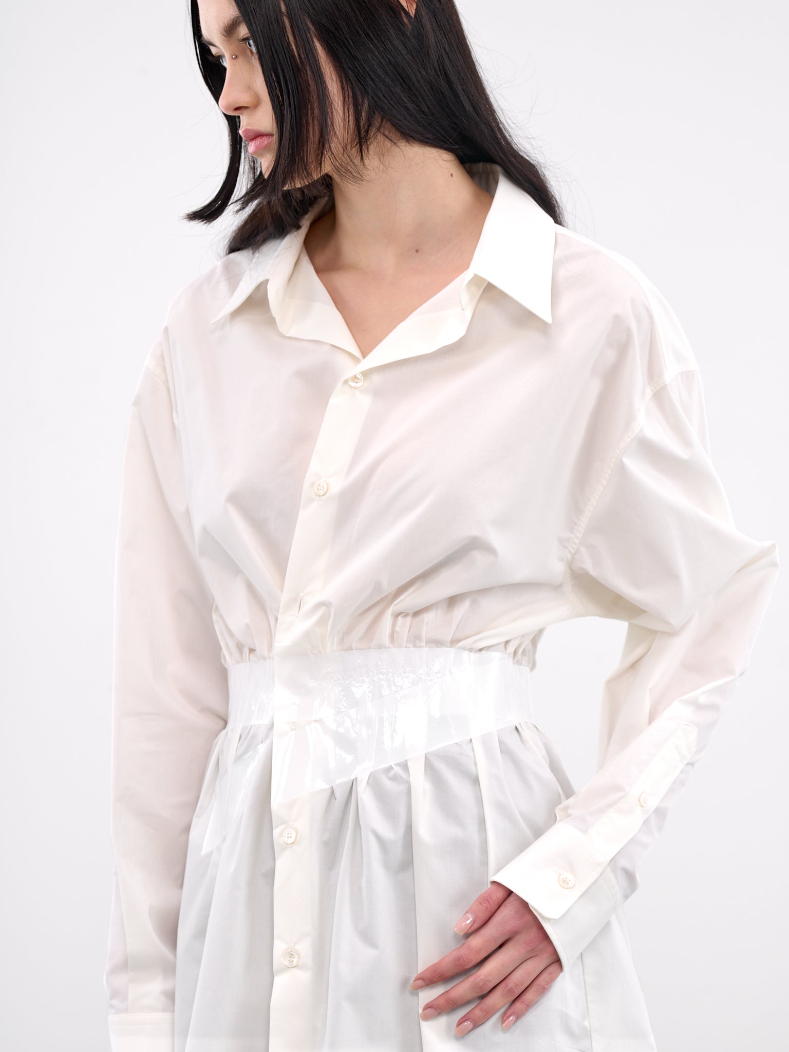 Taped Poplin Shirt (S52DT0045-M35256-OFF-WHITE)