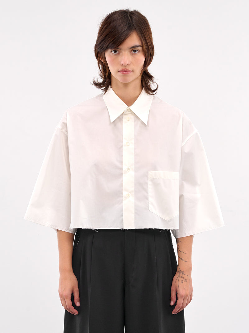 Cropped Boxy Shirt (S62DR0007-M35256-101-WHITE)