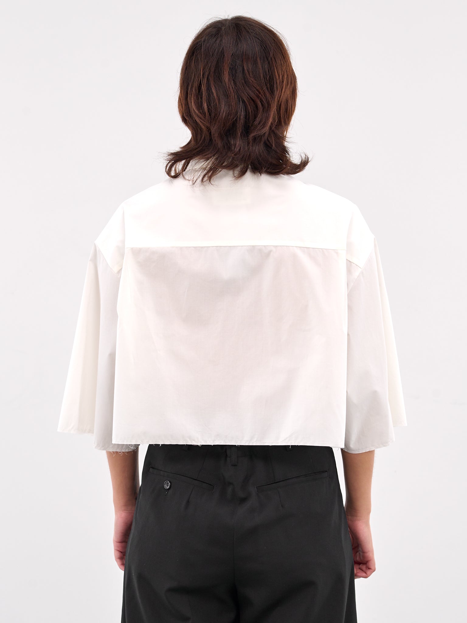 Cropped Boxy Shirt (S62DR0007-M35256-101-WHITE)