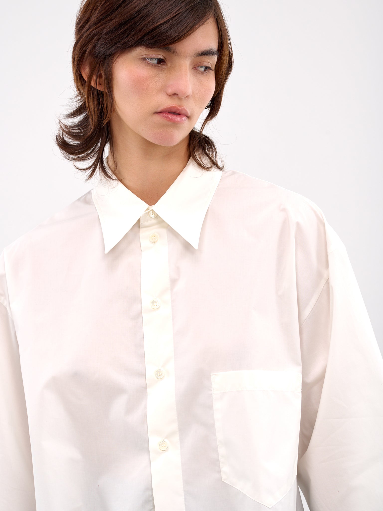 Cropped Boxy Shirt (S62DR0007-M35256-101-WHITE)