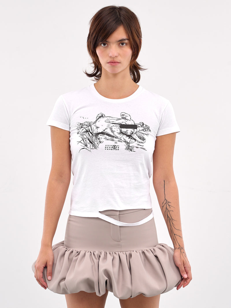 Rabbit Print Tee (S62GD0199-M20108-WHITE)