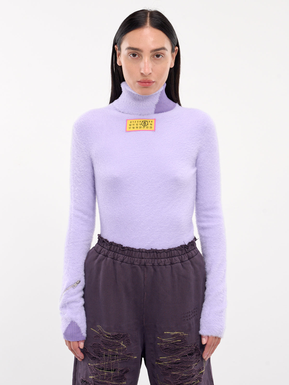 Fuzzy Knit Turtleneck (S62HA0088-M13073-LILAC)